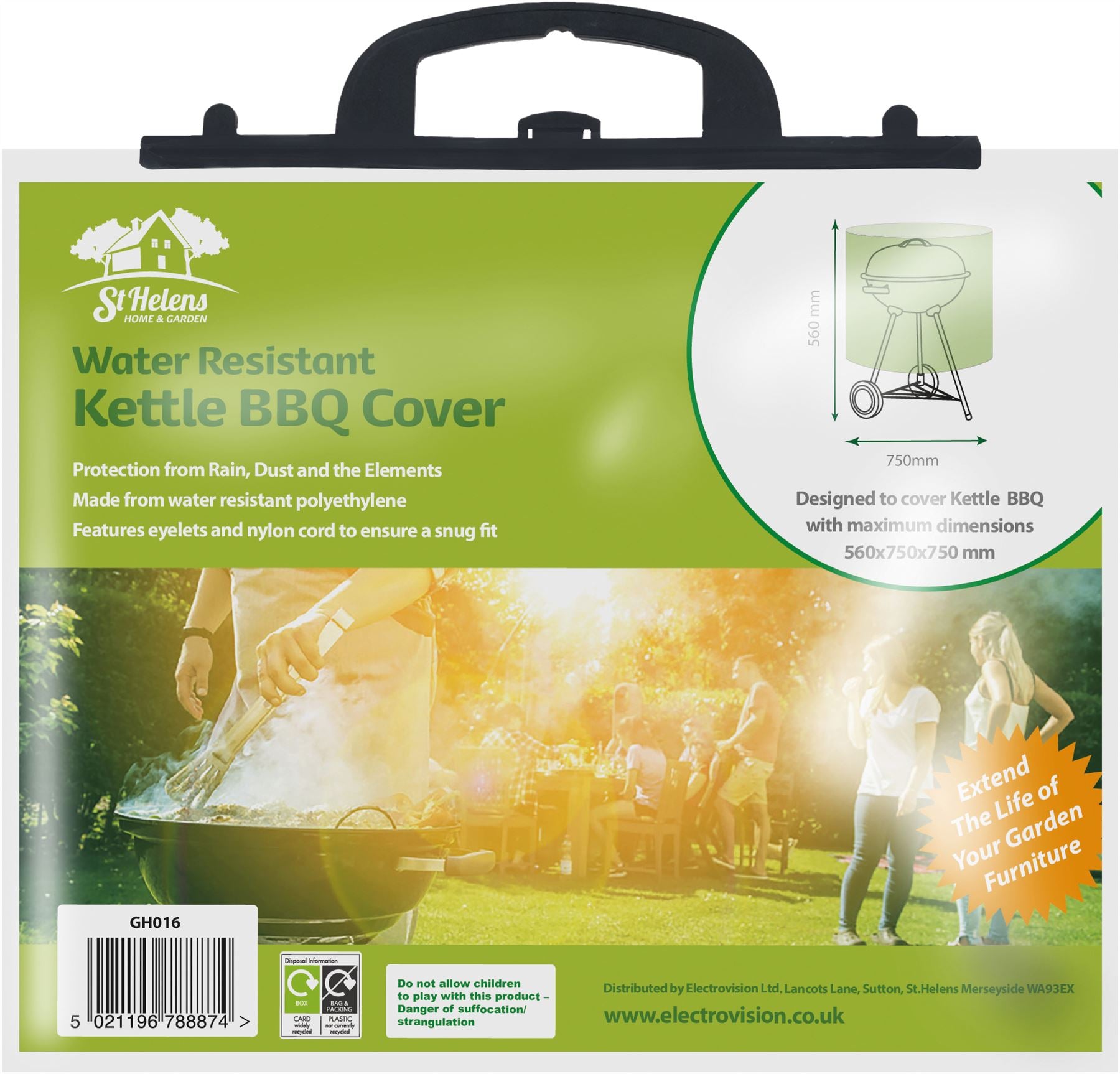 Water Resistant Medium Kettle BBQ Cover Barbecue Protector 56x75x75cm