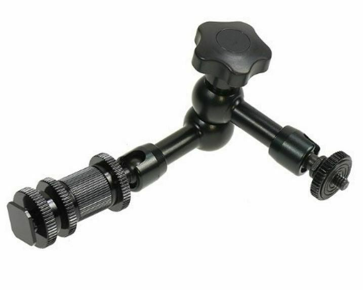 Ex-Pro 7" Magic Friction Articulating Arm with Hot Shoe Mount & Camera Mount for DSLR Camera - Black