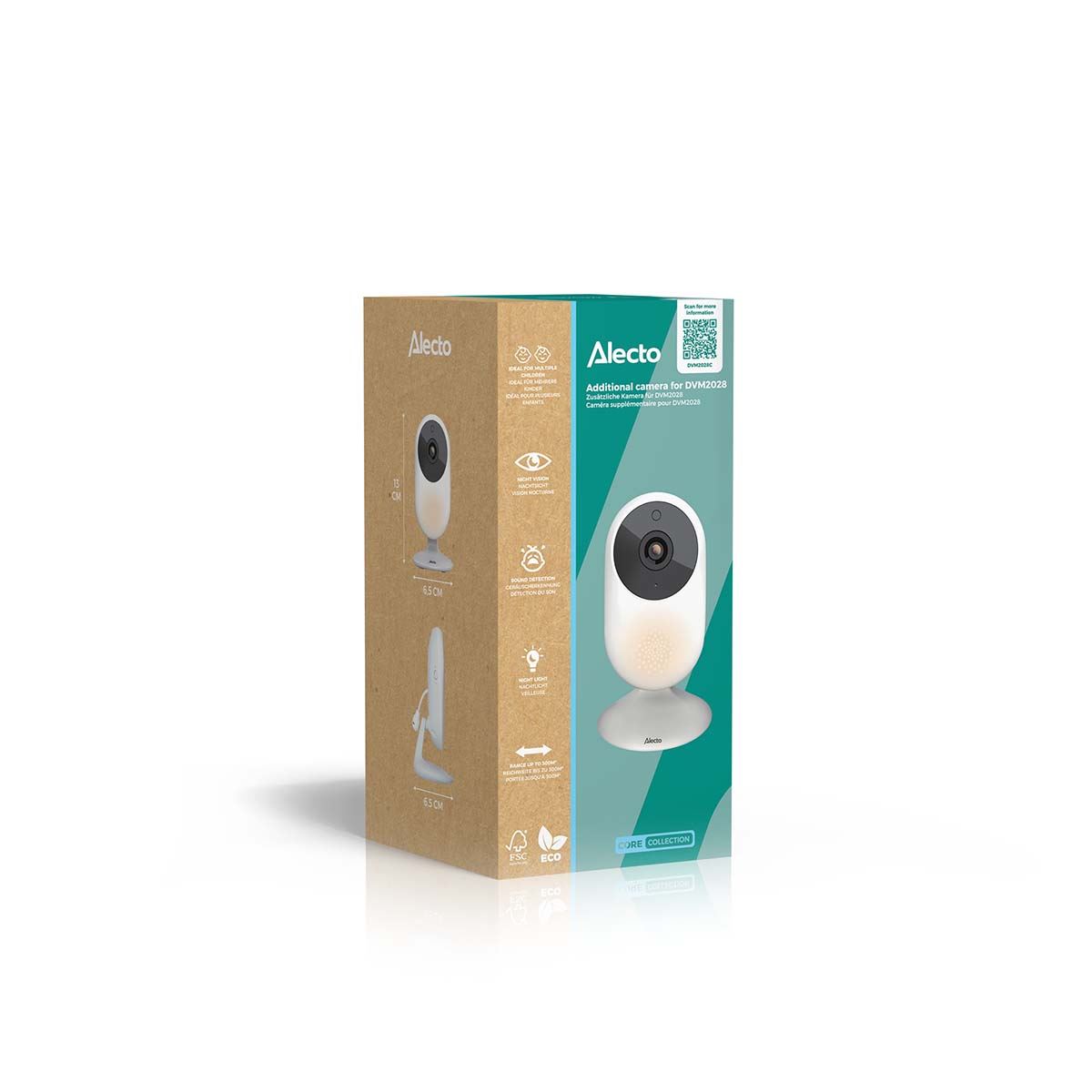 Alecto DVM-2028 Wireless Video Baby Monitor Additional Add-on Camera | White