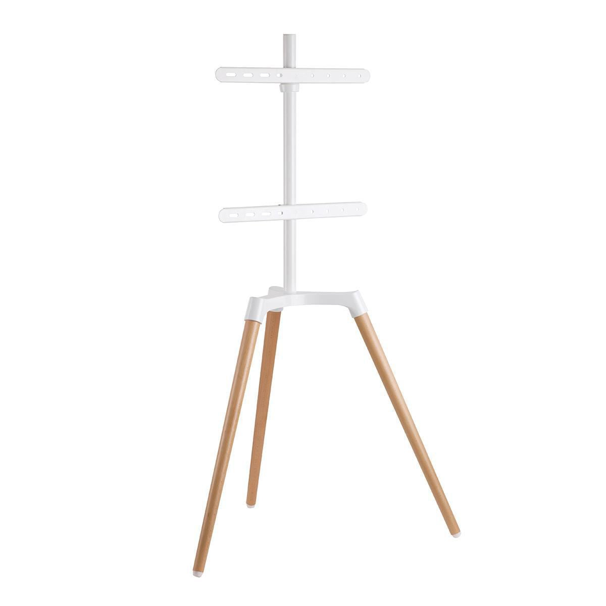 Nedis TV Floor Stand | 50 - 65 " | Maximum supported screen weight: 35 kg | Scandinavian Design | Rotatable | Anti-tip strap | Snap-lock | Aluminium / Steel | White