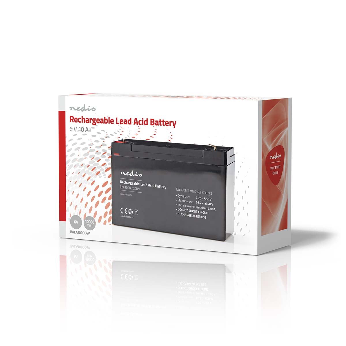 Nedis Battery | Lead-Acid | Rechargeable | 6 V | 10000 mAh