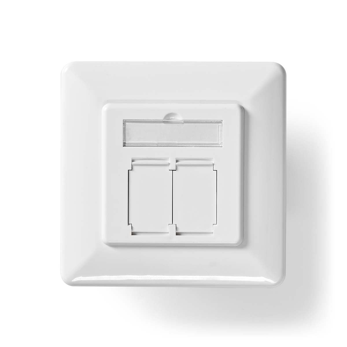 Nedis Network Wall Box | In-Wall | 2 port(s) | CAT6a | Straight | Female | Gold Plated | PVC | White | Box