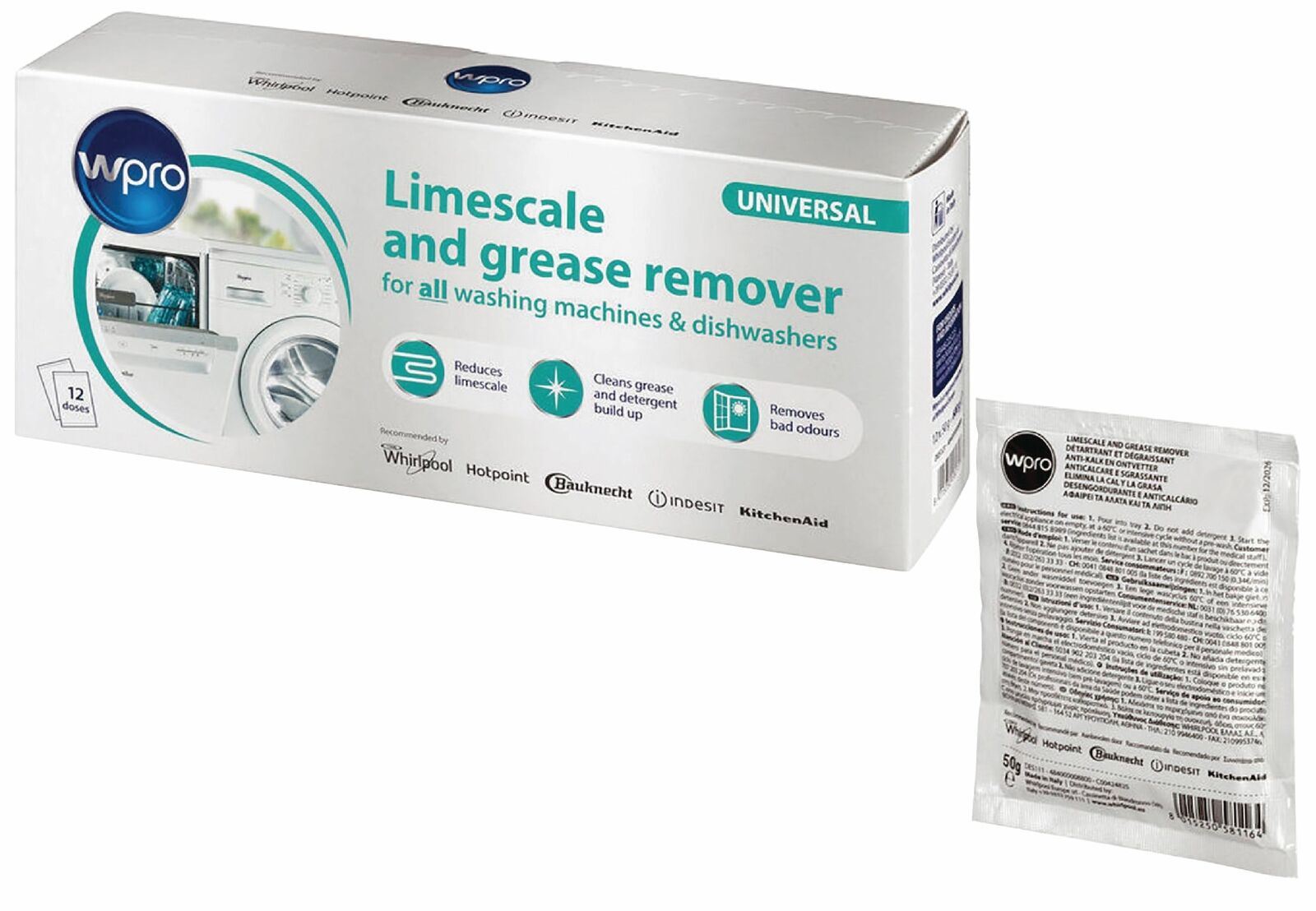 WPRO DES131 Descaler Dishwasher/Washing Machine 600 g