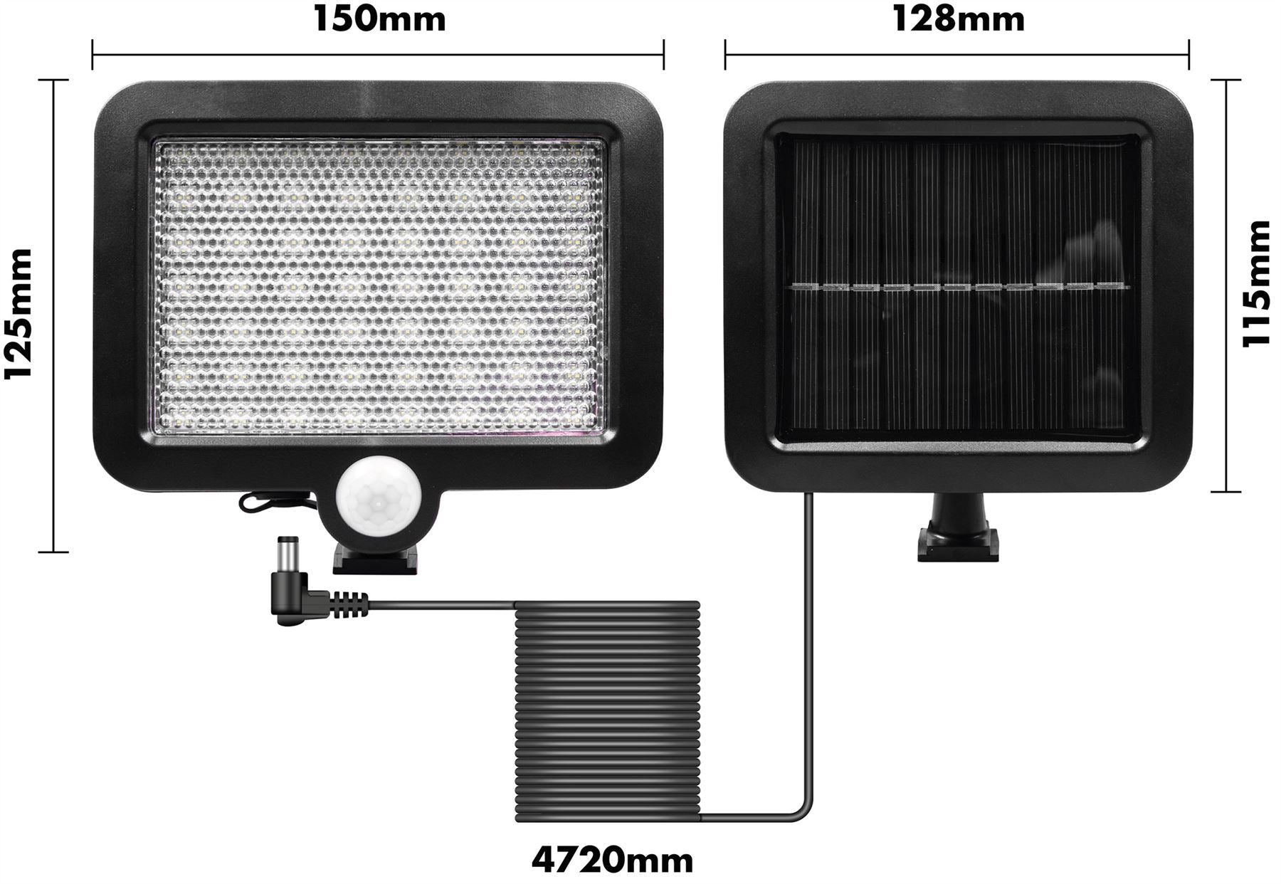 Solar Powered PIR Motion Sensor Security Light Outdoor 56 LED Split Design