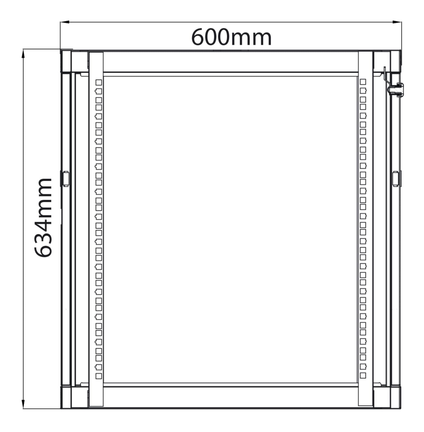 Adastra 19" Rack Cabinet with Glass Door 12U x 600mm Deep