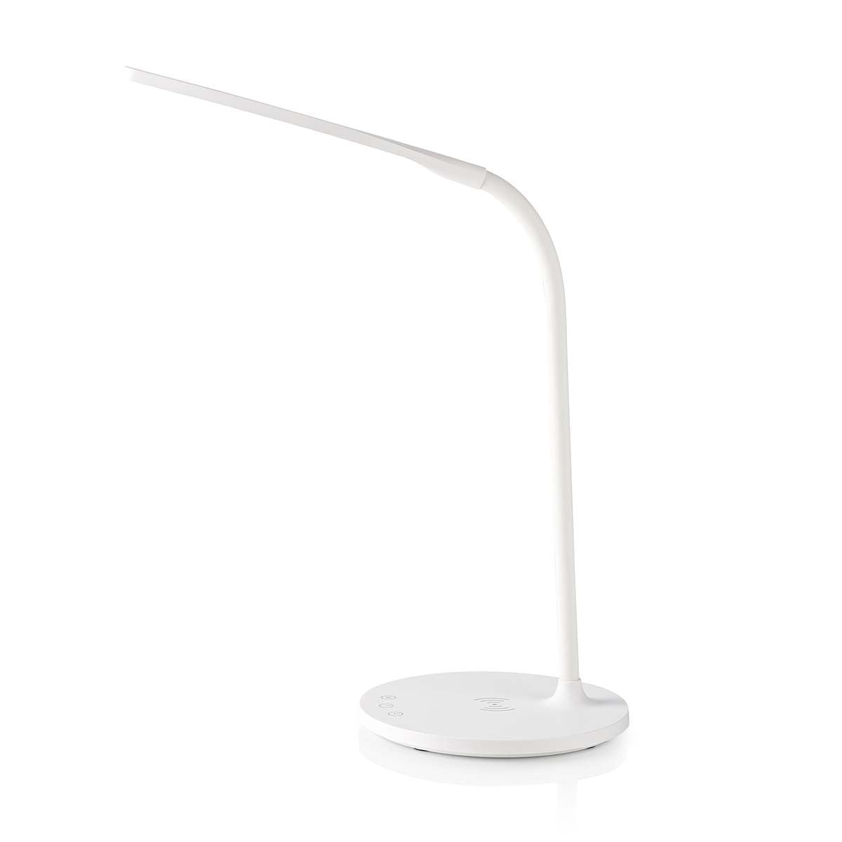 Nedis Sleek LED Dimmable Desktop Reading Light Lamp Qi 15w Wireless Fast Charger - White