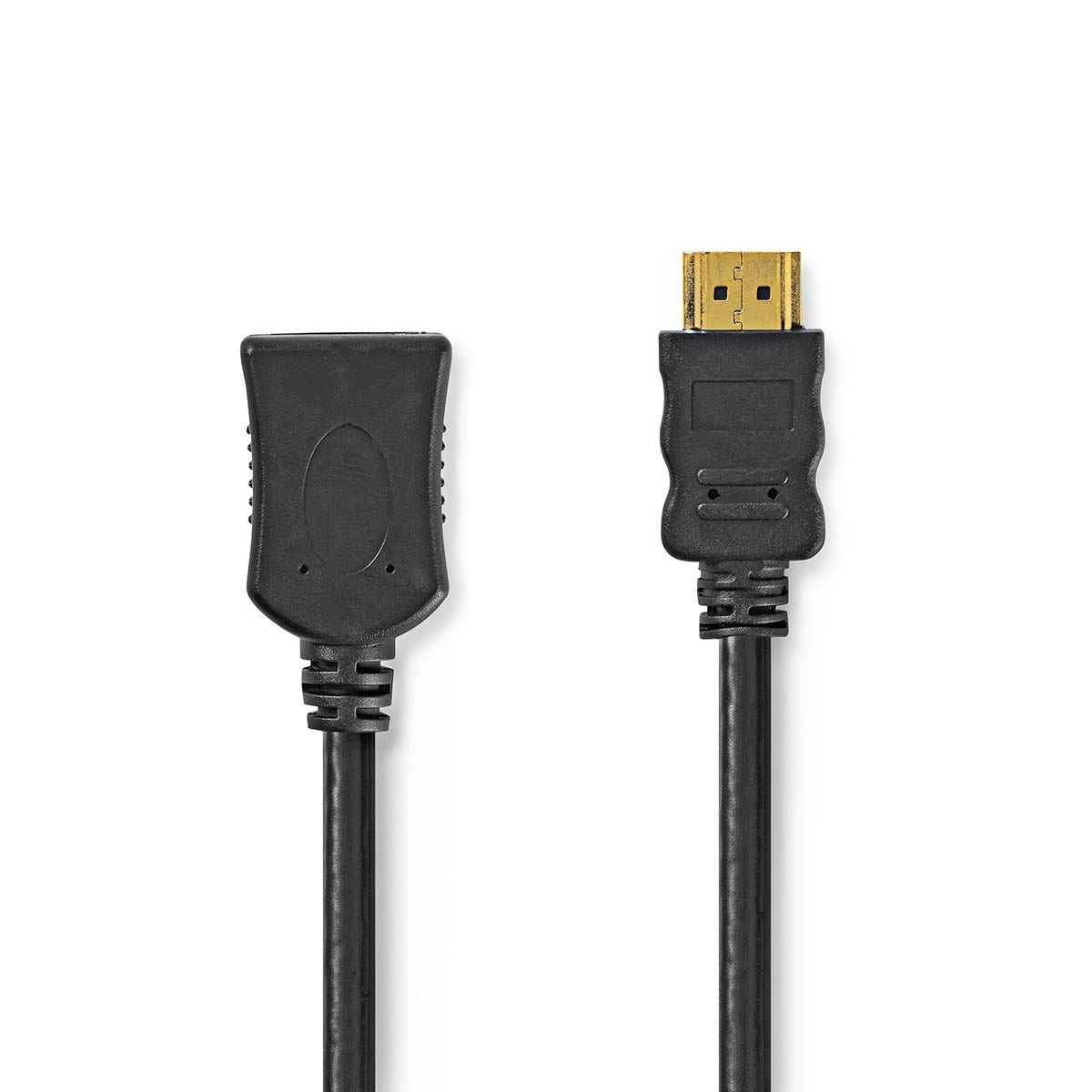 Nedis High Speed HDMI™ Cable with Ethernet | HDMI™ Connector | HDMI™ Output | 4K@60Hz | ARC | 10.2 Gbps | 5.00 m | Round | PVC | Black | Label