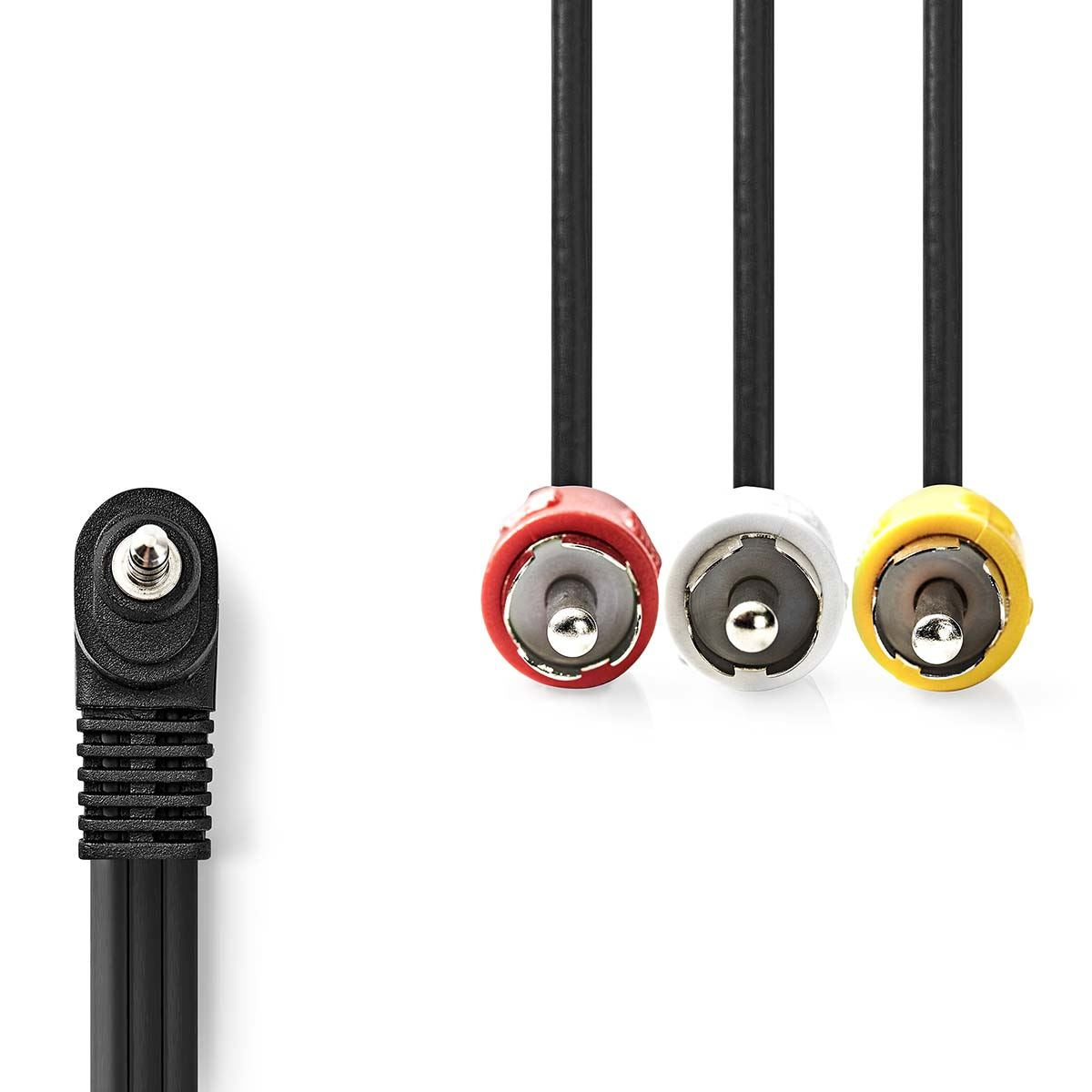 Nedis Audio Video Cable | 3.5 mm Male | 3x RCA Male | Nickel Plated | 1.00 m | Round | PVC | Black