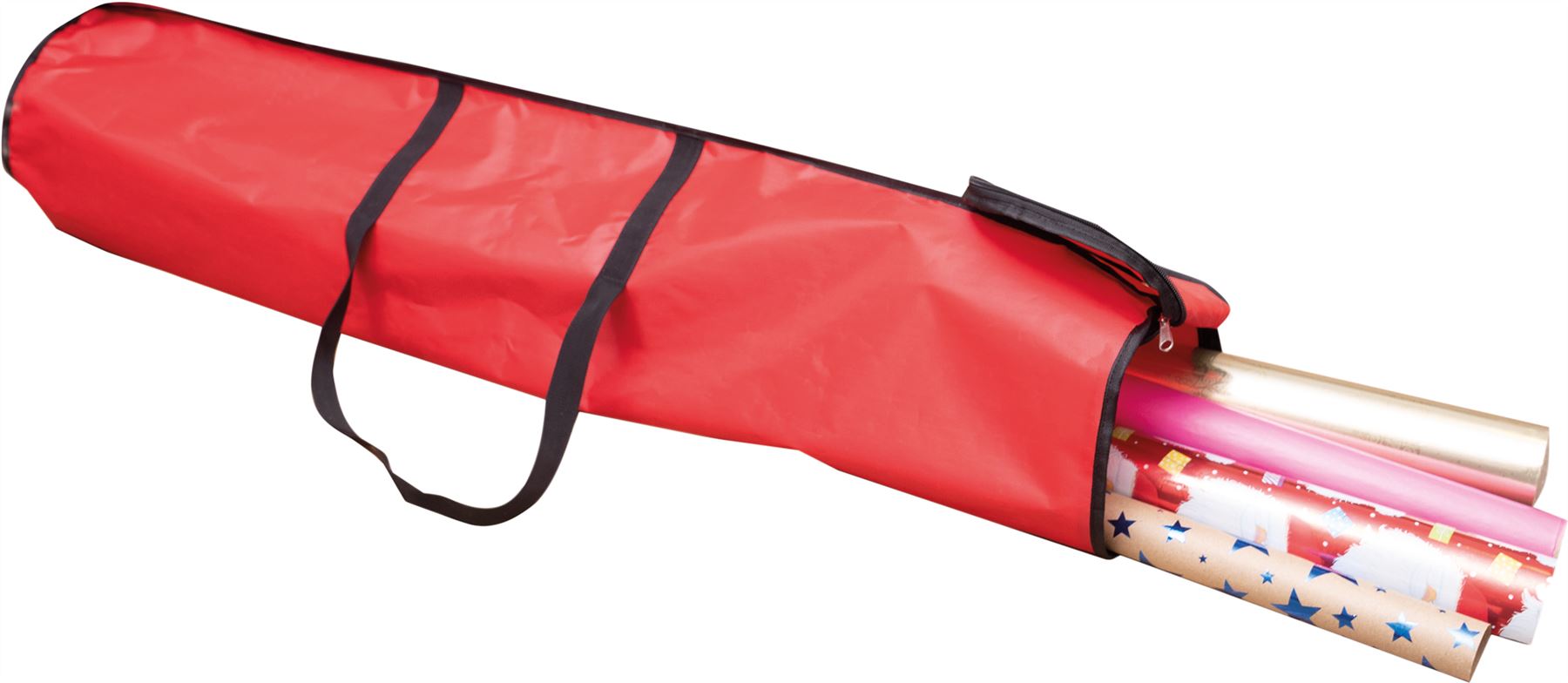 Christmas Wrapping Paper Storage Bag with Carry Handle and Zip Opening