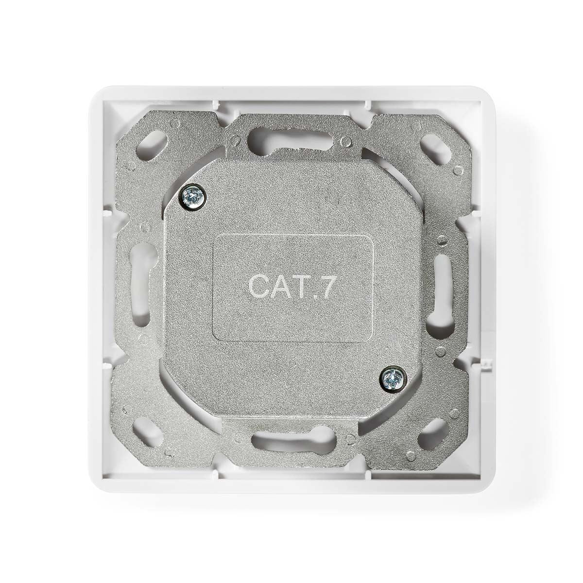 Nedis Network Wall Box | In-Wall | 2 port(s) | CAT7 | Straight | Female | Gold Plated | PVC | Ivory | Box