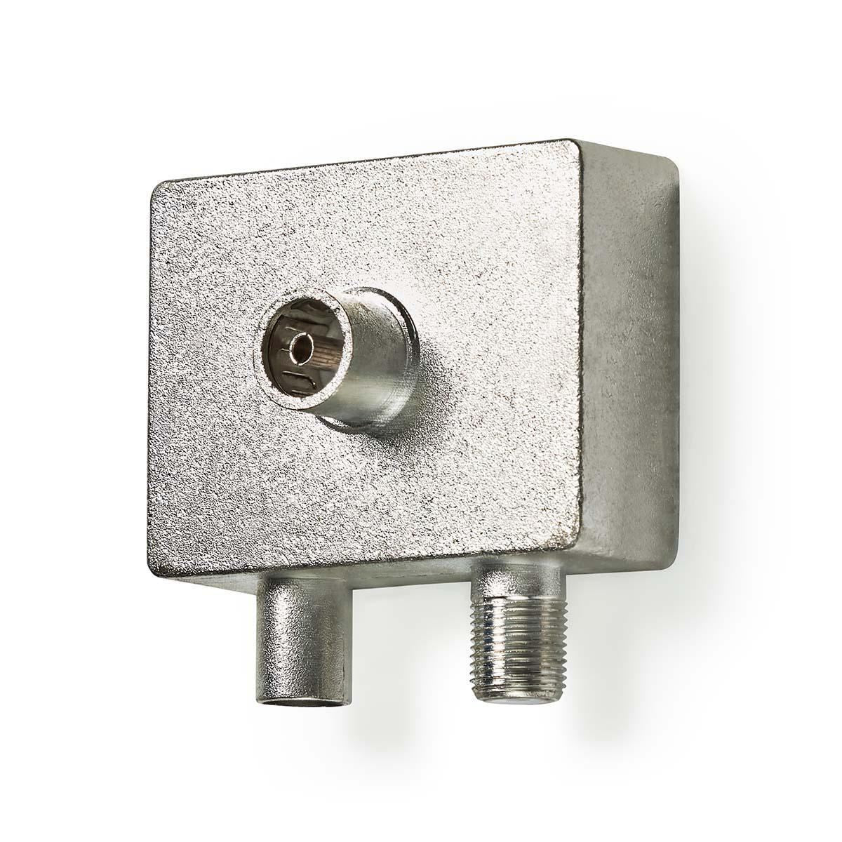 Nedis Satellite & Antenna Adapter | IEC (Coax) Female | F Female / IEC (Coax) Male | Nickel Plated | 75 Ohm | Straight | Metal | Metal / Silver | 1 pcs | Box