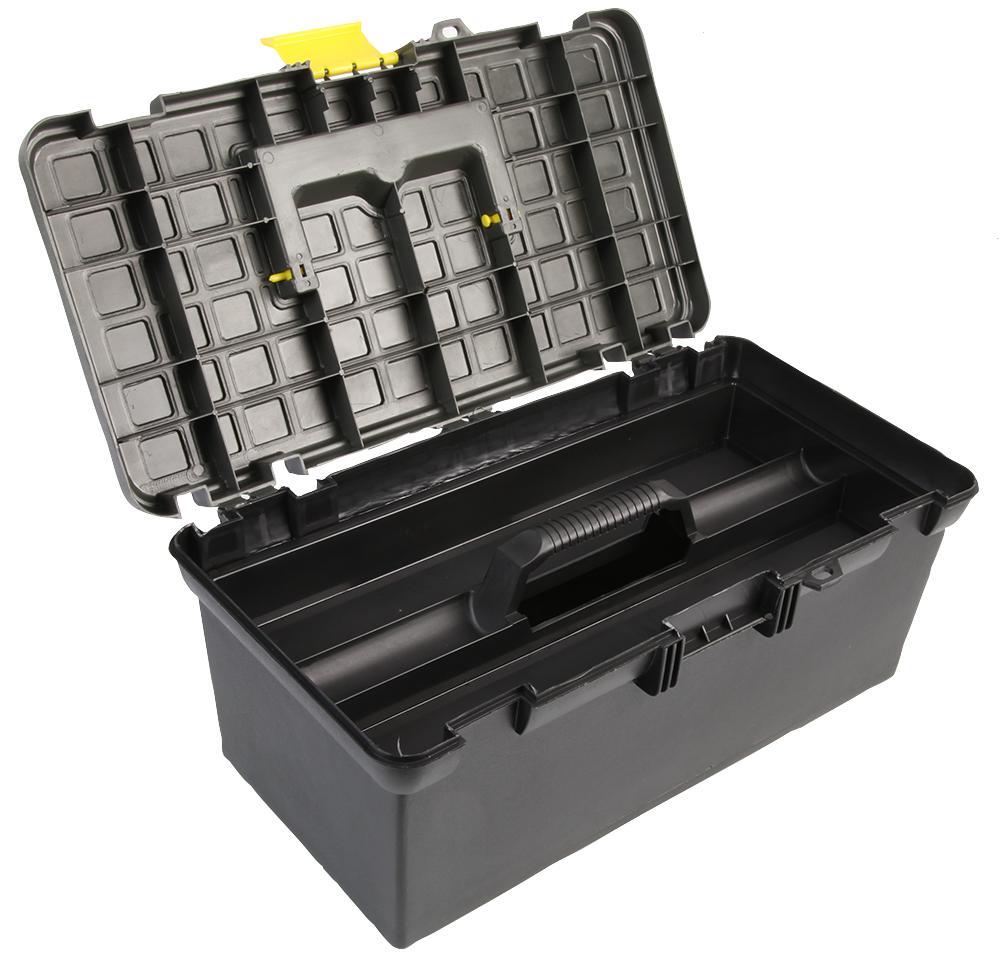 Ex-Pro 16" Plastic Portable Storage Tool Box With Removable Tray & Carrying Handle
