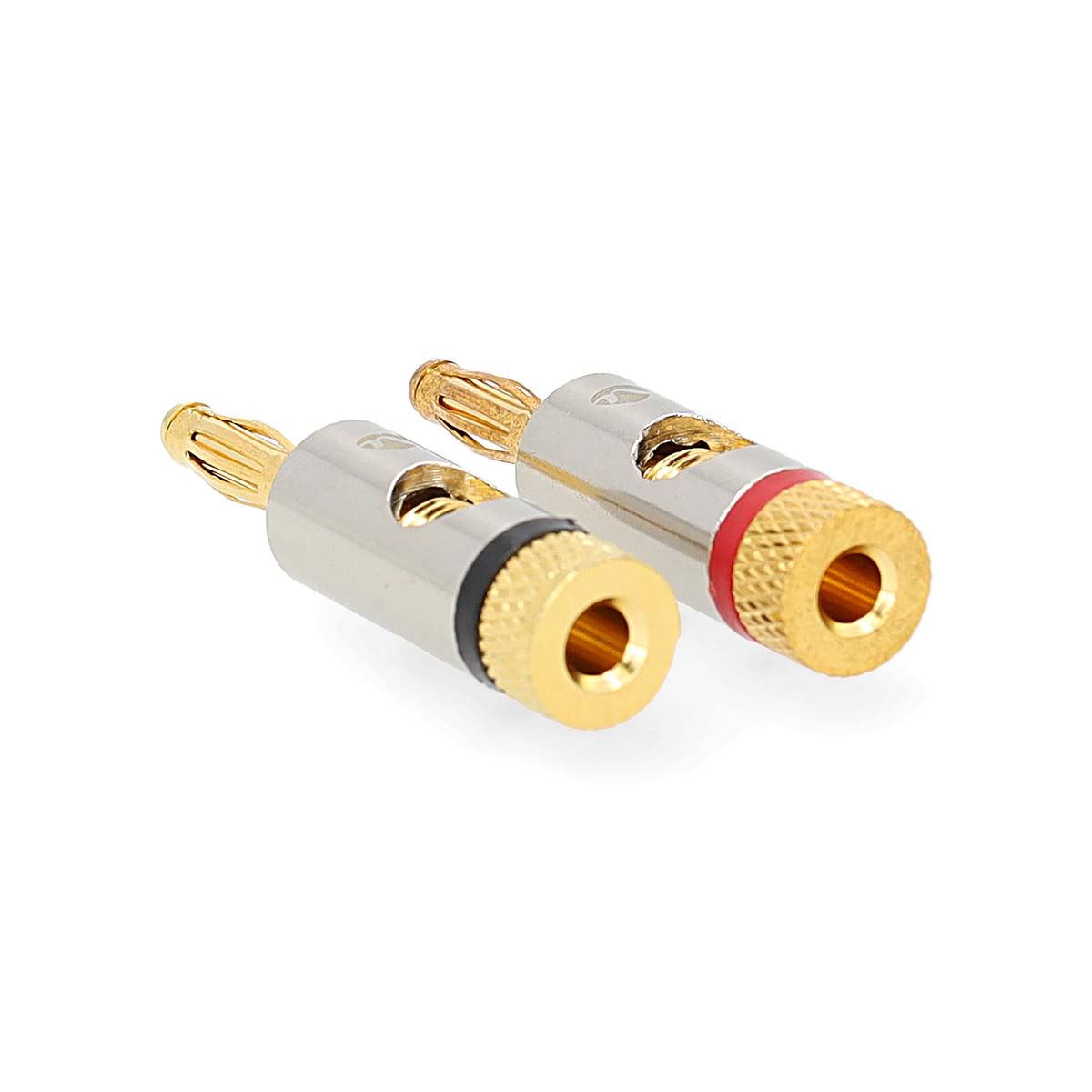 Nedis Banana Connector | Straight | Male | Gold Plated | Screw | Cable input diameter: 3.0 mm | Metal | Gold | 2 pcs | Cover Window Box