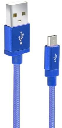 Cliptec USB Cable | USB 2.0 | USB-A Male | USB Micro-B Male | 480 Mbps | Nickel Plated | 1.00 m | Braided | PVC | Blue