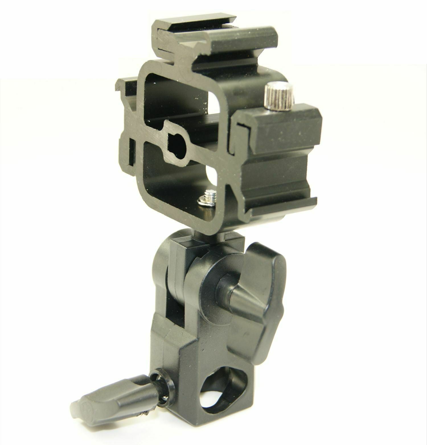 Ex-Pro Metal Triflash 3 Way Bracket with 3 Flash Cold Shoe Mounts [With Light Stand holder]