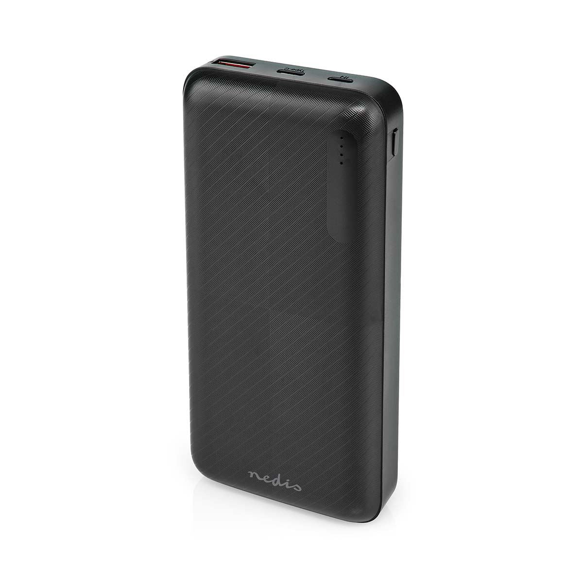Nedis Powerbank | 20000 mAh | 1.5 / 2.0 / 3.0 A | Number of outputs: 2 | Output connection: 1x USB-A / 1x USB-C™ | Input connection: 1x Micro USB / 1x USB-C™ | PD2.0 18W | Lithium-Polymer