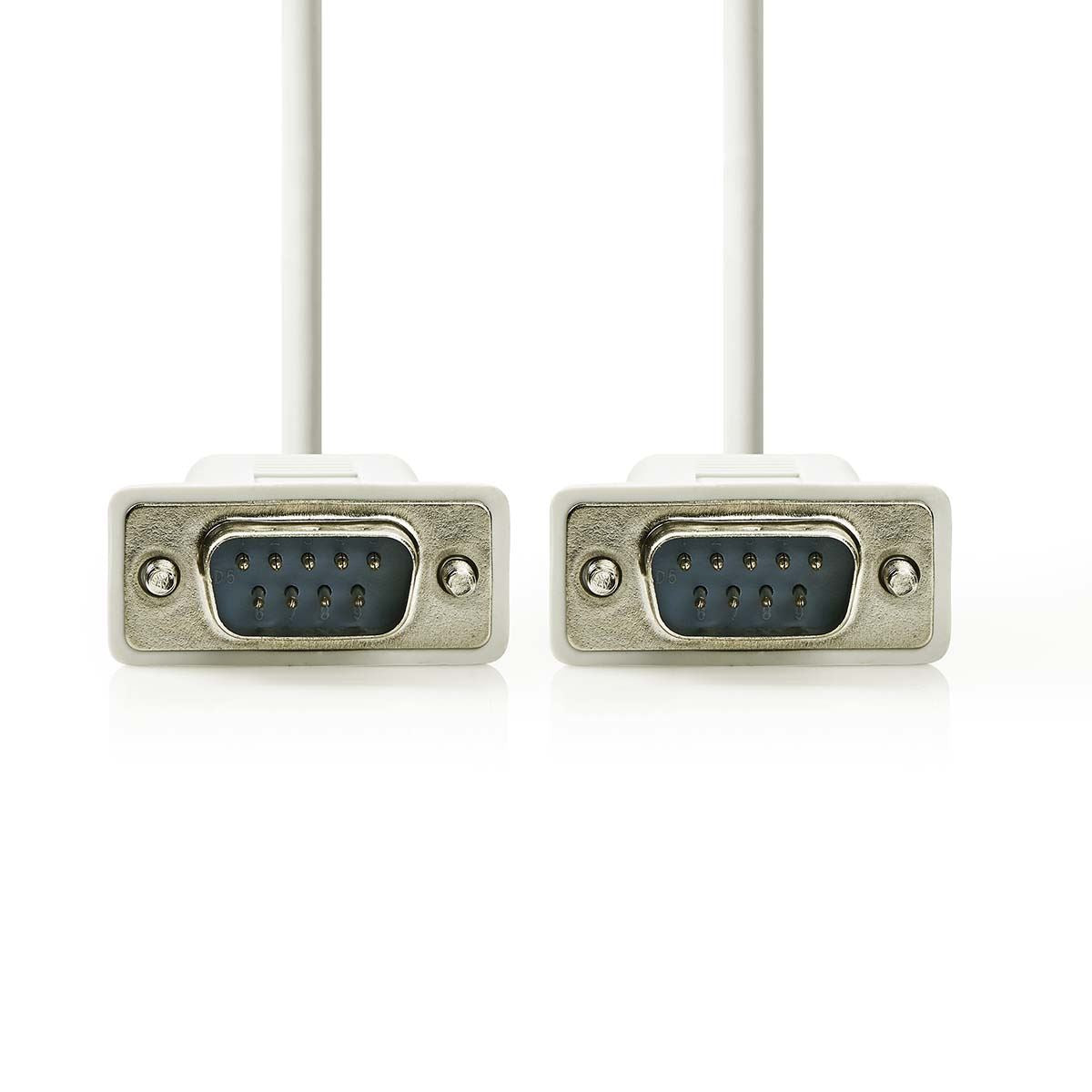 Nedis Serial Cable | D-SUB 9-Pin Male | D-SUB 9-Pin Male | Nickel Plated | 2.00 m | Round | PVC | Ivory | Label