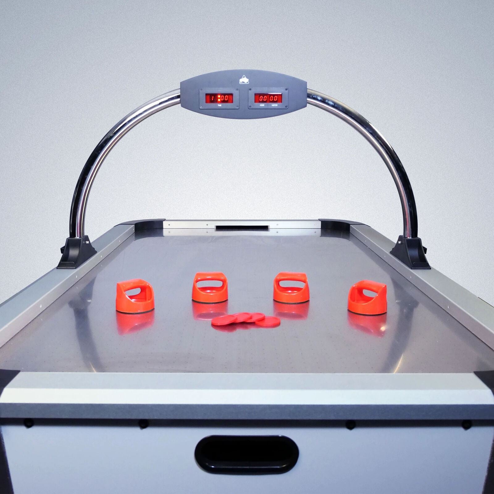 The Man Cave Project 6ft Air Hockey Table, with Chrome Playing Surface, Powerful Air Fan, Electronic Overhead Scoreboard, 4x Paddl...