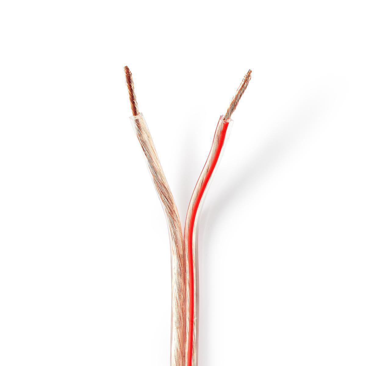 Nedis Speaker Cable | 2 x 2.50 mm² | Full Copper| 25.0 m | Round | PVC | Transparent | Reel