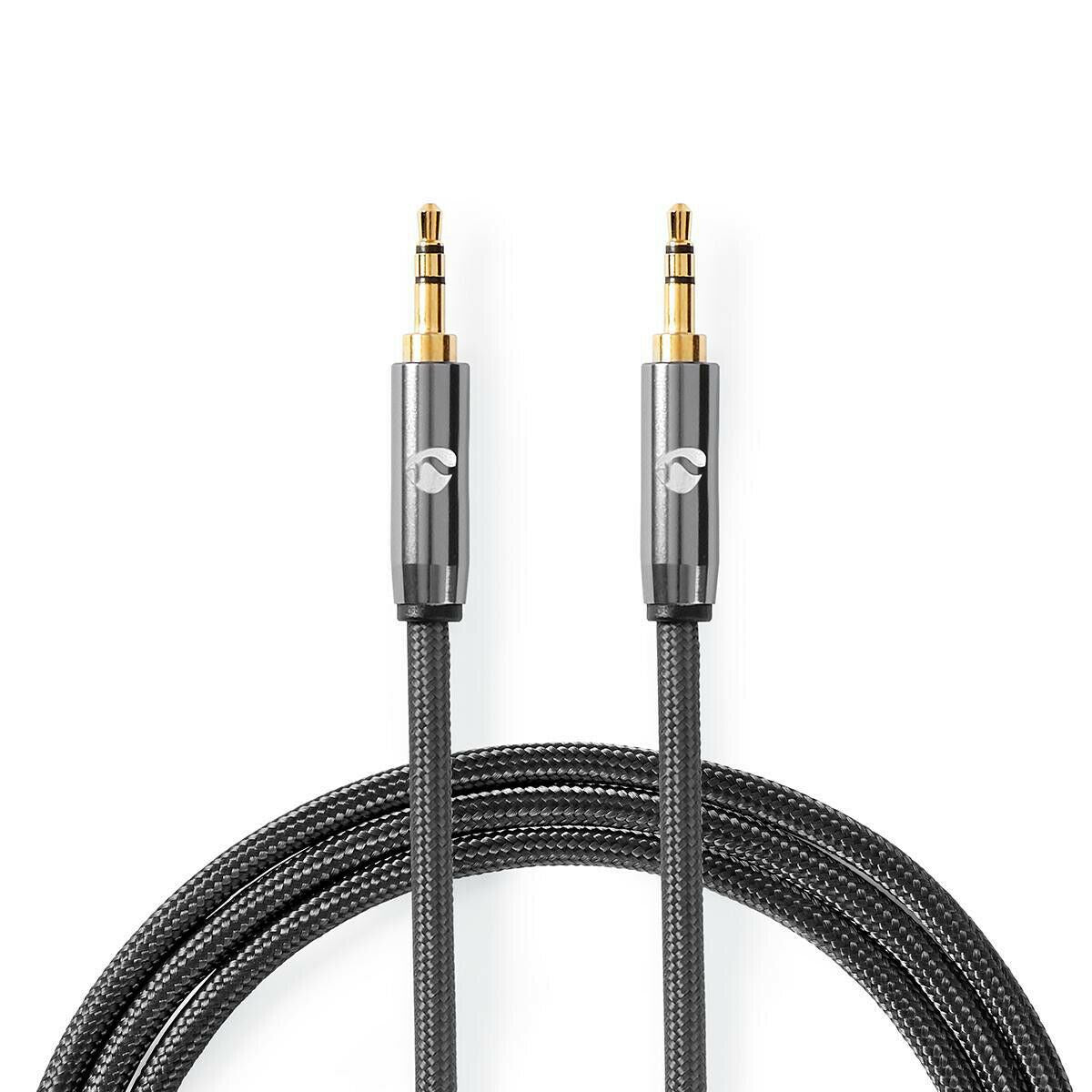 Nedis Stereo Audio Cable | 3.5 mm Male | 3.5 mm Male | Gold Plated | 0.50 m | Round | Anthracite / Gun Metal Grey | Cover Window Box