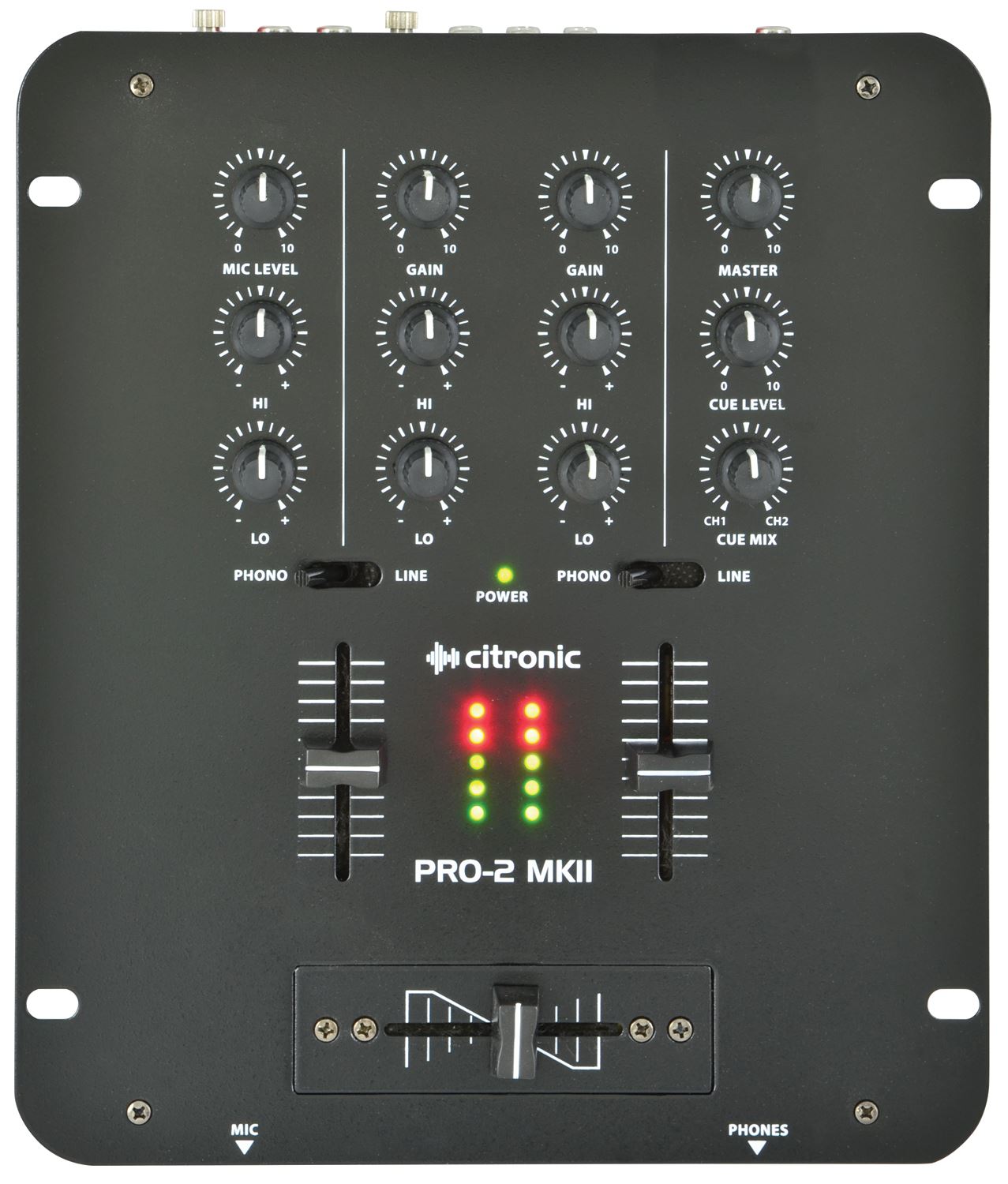 Citronic PRO:2 DJ MKII - 2 Channel Compact DJ Mixer 2 Channel
