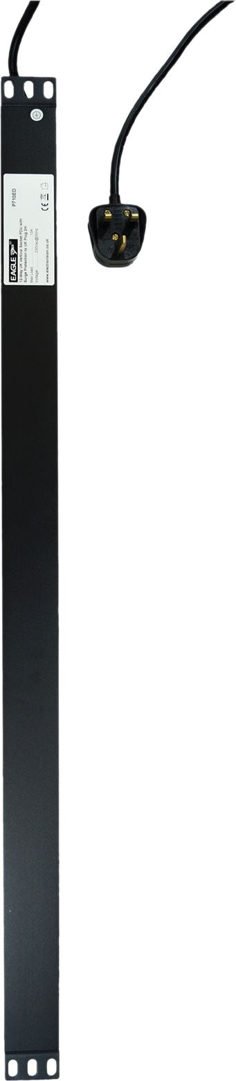 12-Way Vertical 13A Surged Protected Switched PDU 19-Inch 1U Standardised Power Distribution Unit 2m Lead