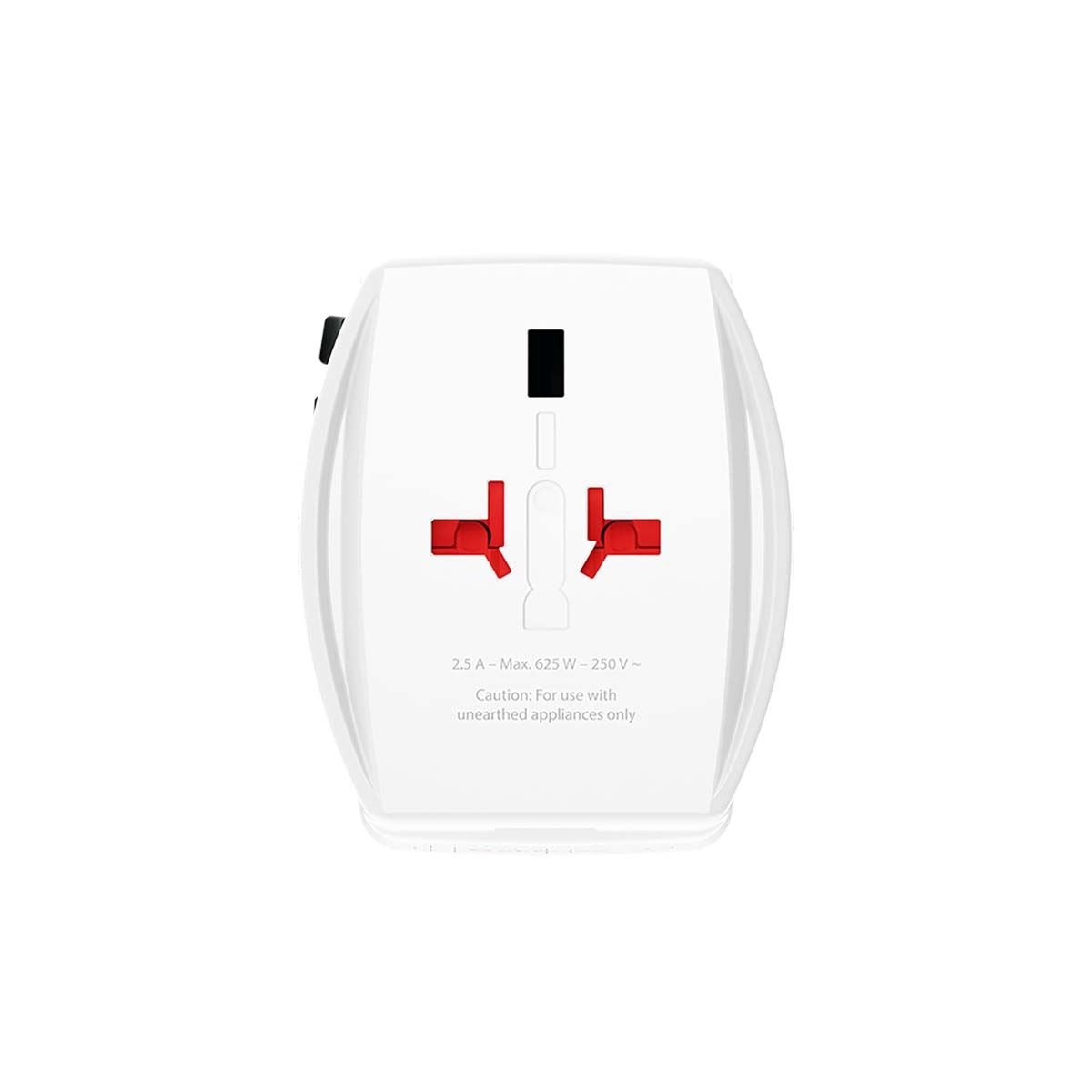 Skross Travel Adapter 2-pole World Wide with integrated Dual USB Charger (1x USB C & 1 x USB) 65 Watt Power Delivery | SKR1302976
