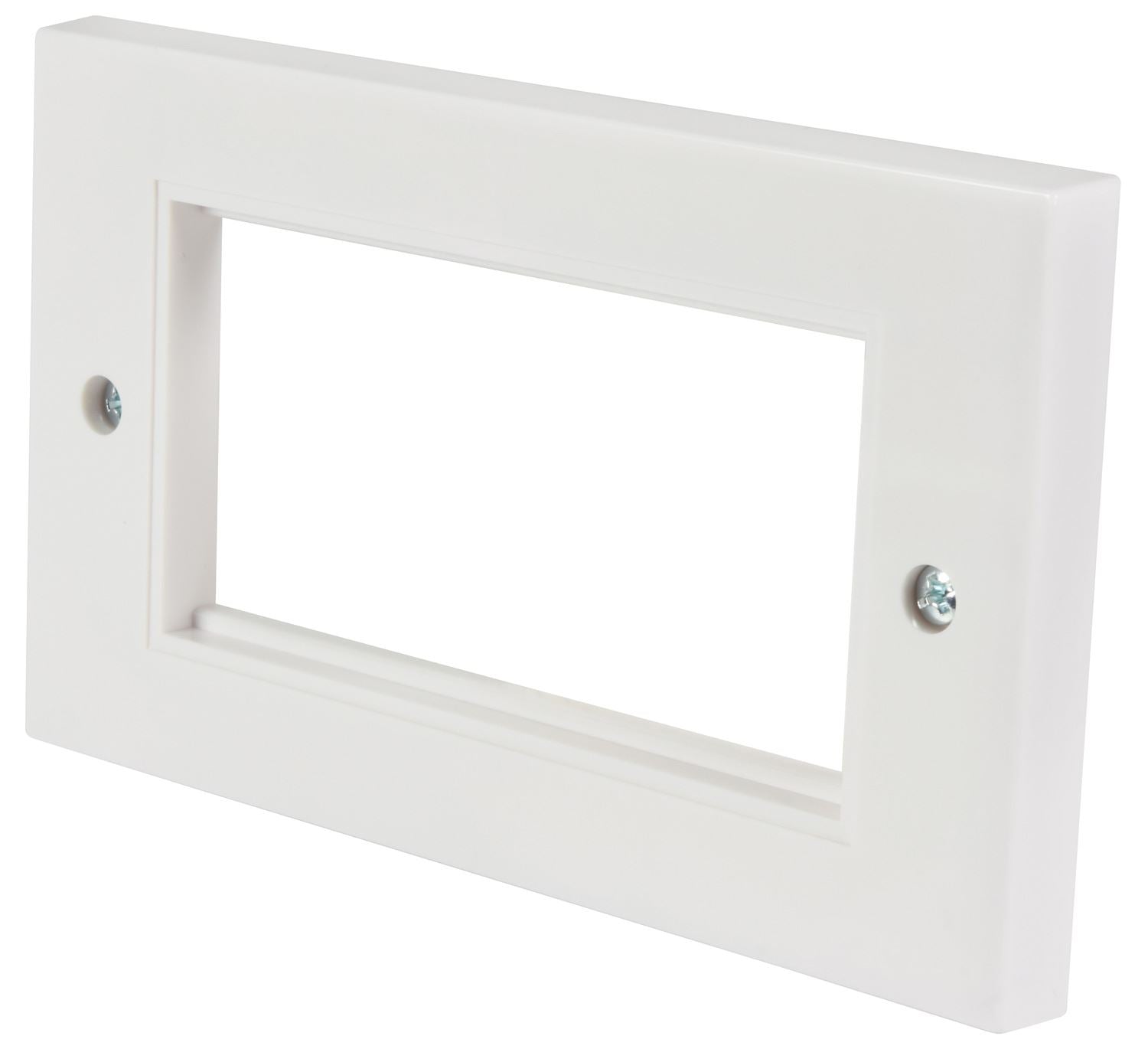 Av:link Double Gang Faceplate Wall Plate Frame for 4 Modules