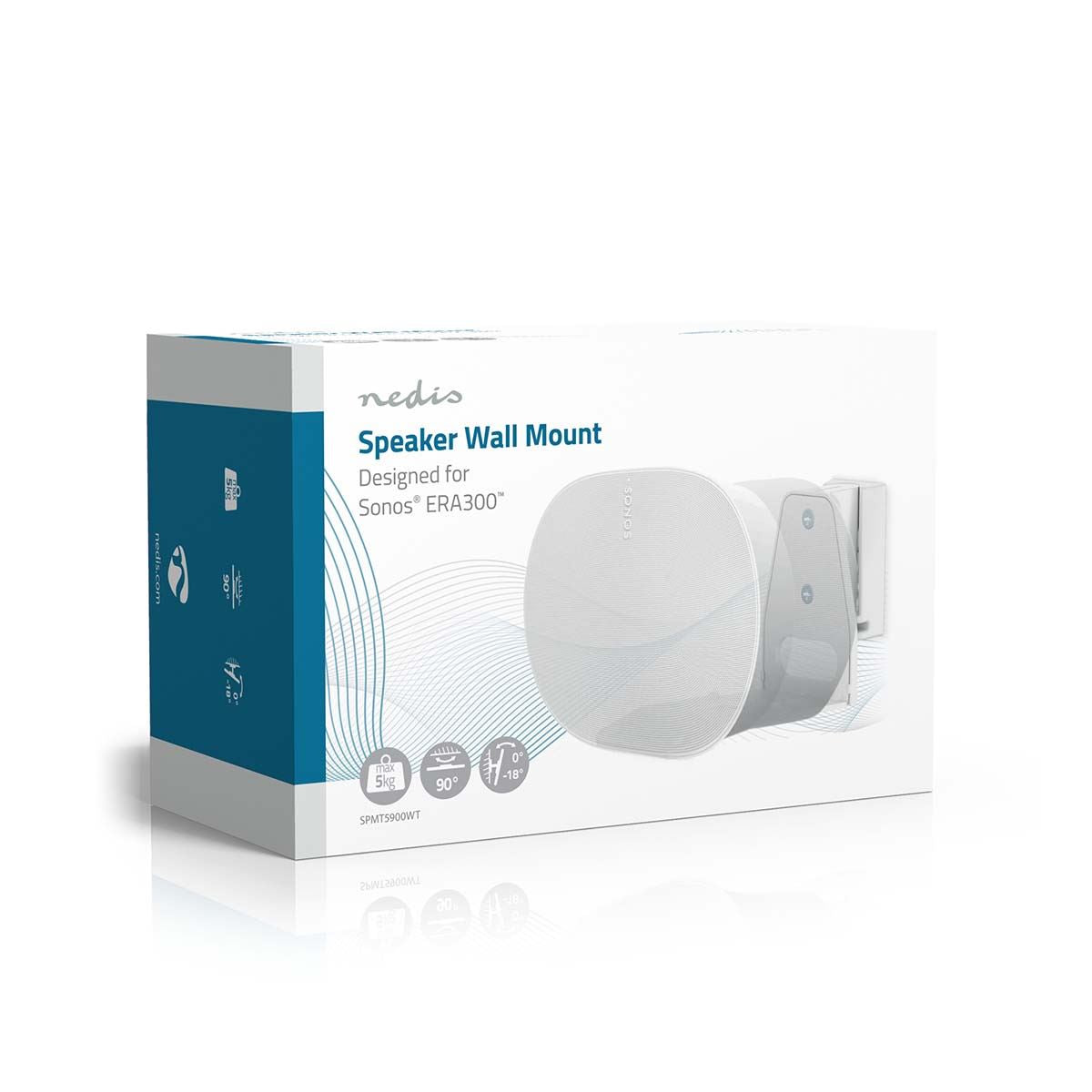 Nedis Speaker Wall Mount Bracket with Adjustable Tilt Swivel for Sonos Era 300 - White