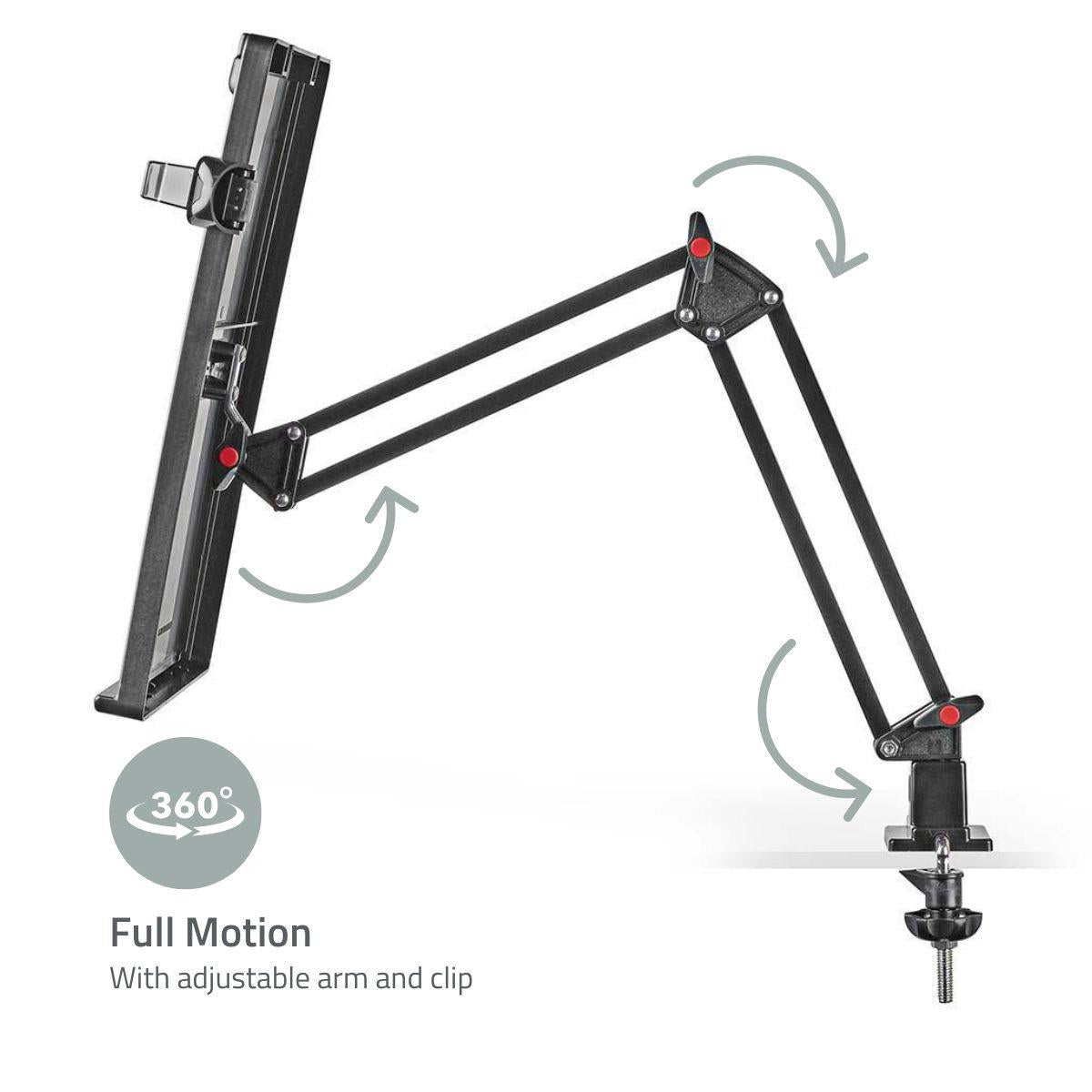 Nedis Copy Holder | Clip | Suitable for paper size: A4 | Adjustable Angle / Full Motion | Swivel angle: 360 °