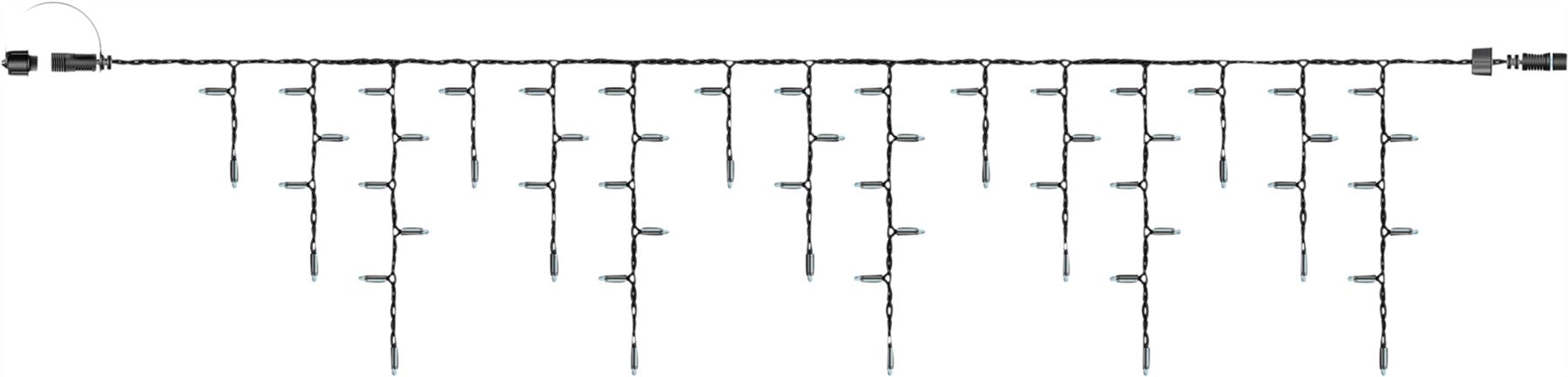 5m Easy-Connect Cool White 120 Icicle Lights Black Rubber With 60/40/20cm Drop