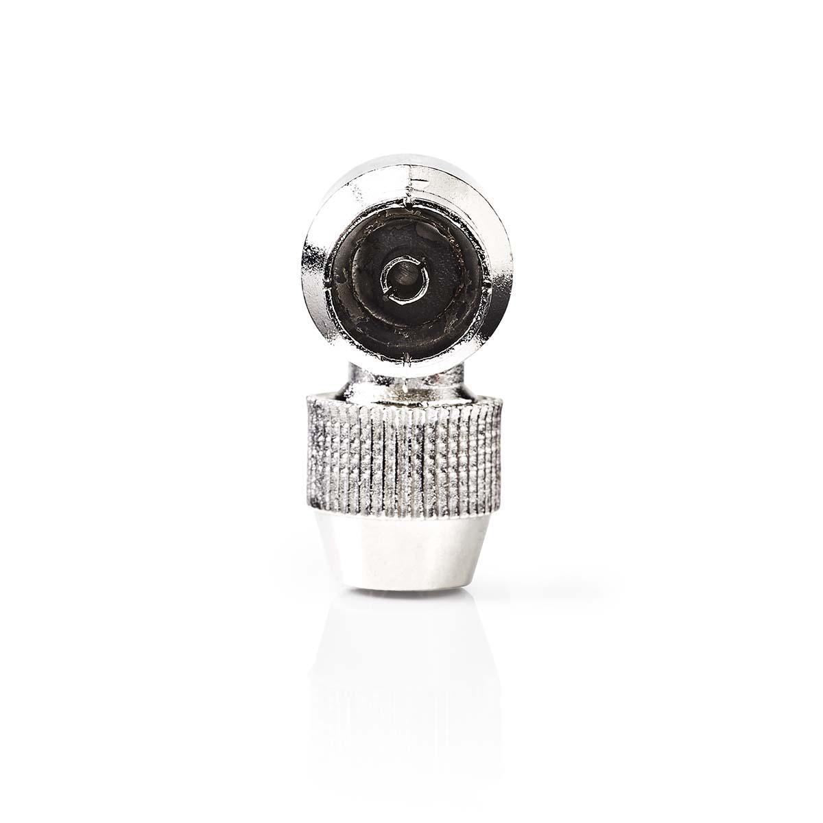 Nedis IEC (Coax) Connector | Angled | Female | Nickel Plated | 75 Ohm | Screw | Cable input diameter: 7.0 mm | Metal | Silver | 2 pcs | Polybag