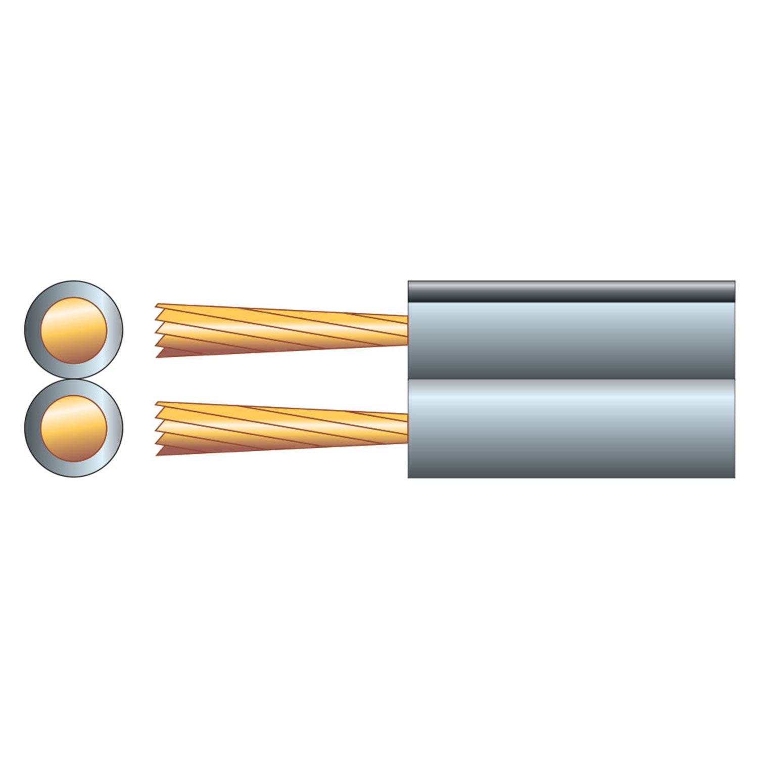 Mercury 100m Grey Standard Figure 8 Speaker Cable  2 x (7x 0.18mm)