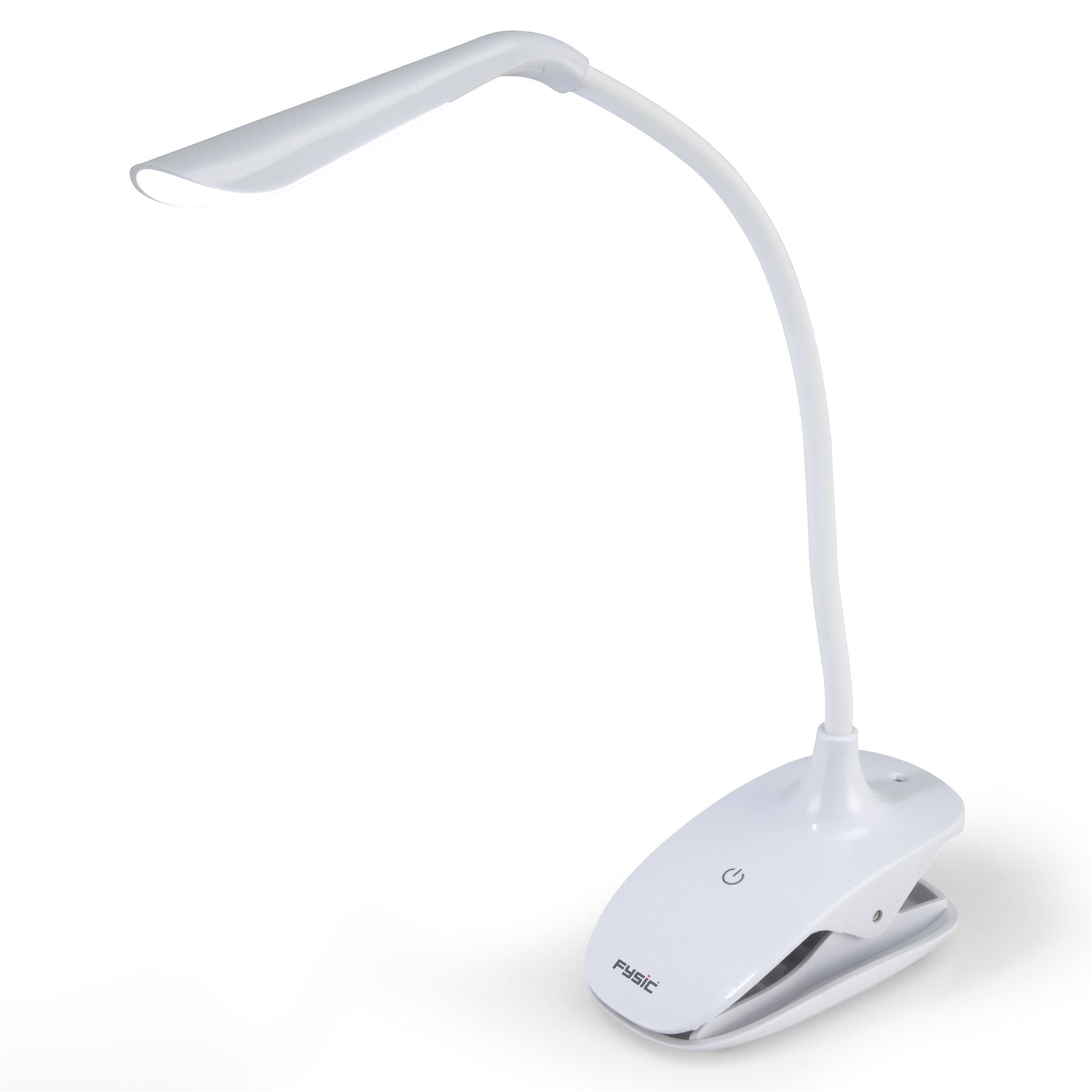Fysic LED Clip On Reading White Light 600mAh USB Rechargeable, 7 Hour Run-Time, Flexible Gooseneck, Bedside Lamp for Books, Desk & Camping