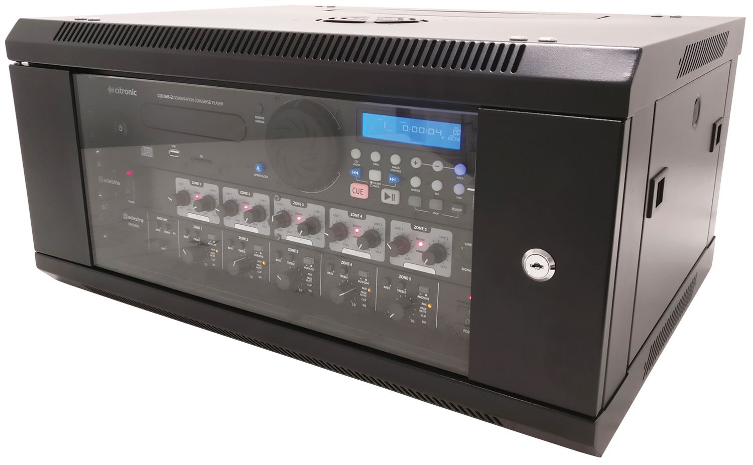 Adastra 19" Rack Cabinet with Glass Door 4U x 450mm Deep