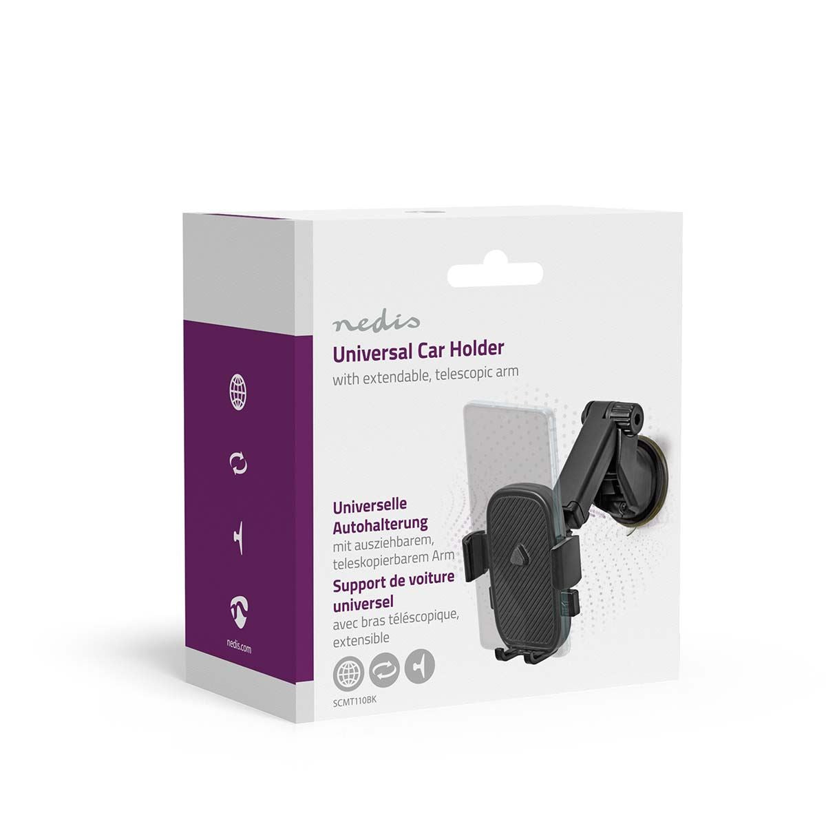Nedis Smartphone Car Mount | In-Car Window | Universal | Minimal screen size phone: 4.5 " | Maximum screen size: 7 " | Interactive