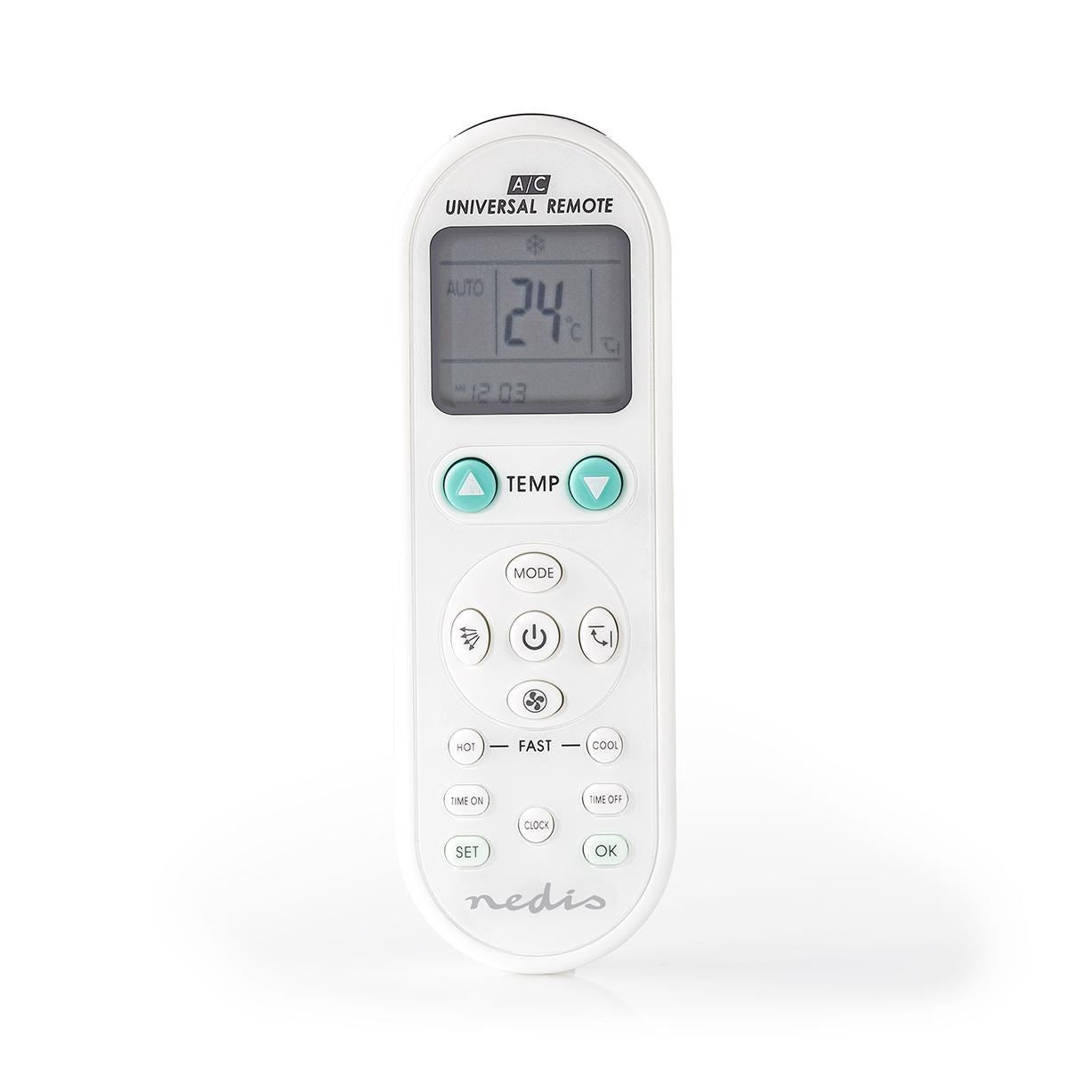 Nedis Replacement Universal Air Conditioner Remote Control, Compatible with 1,000+ Models, Auto-Search, LCD Display, Timer