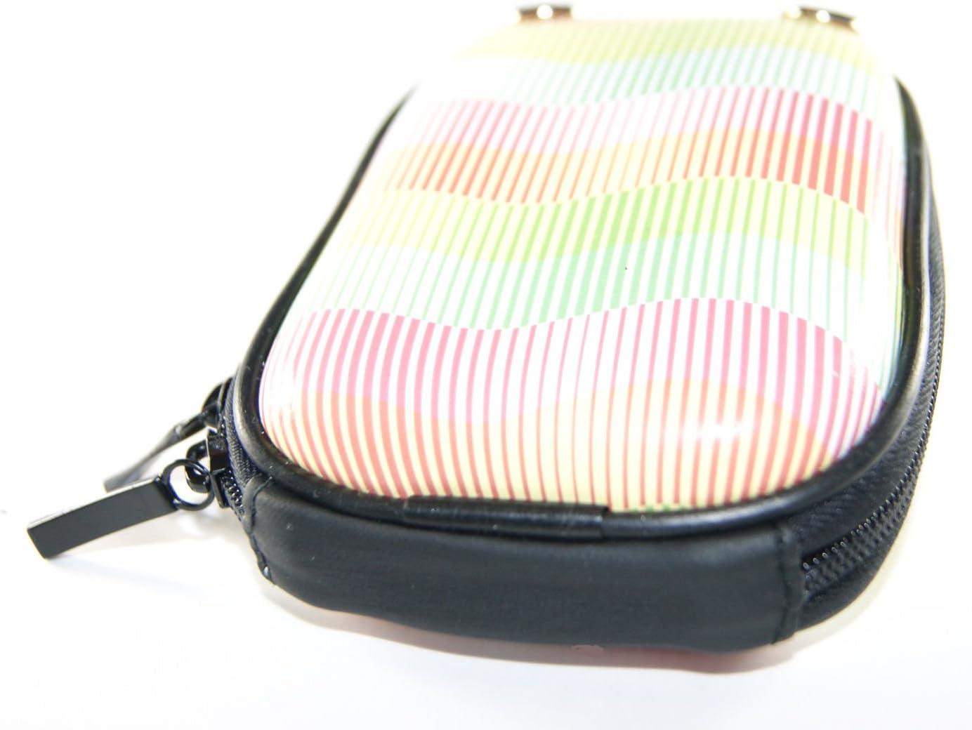 Ex-Pro Expression Collection -  Rainbow Lines Pink - Hard Clam Shock proof Digital Camera Case Bag (Cameras upto 95mm x 65mm x 25mm)