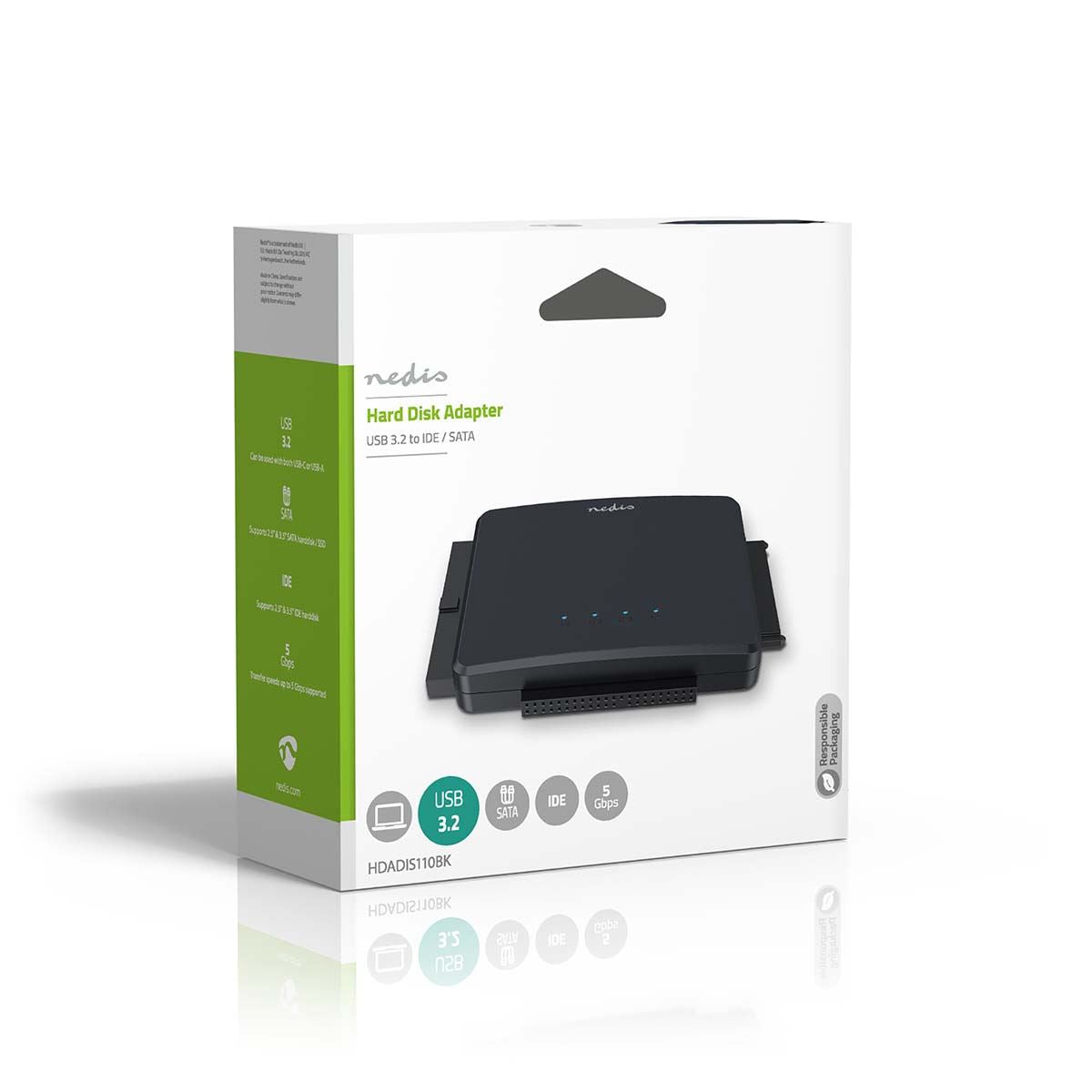Nedis Hard Disk Adapter | USB 3.2 Gen1 | 2.5 / 3.5 " | IDE + SATA | Mains Powered