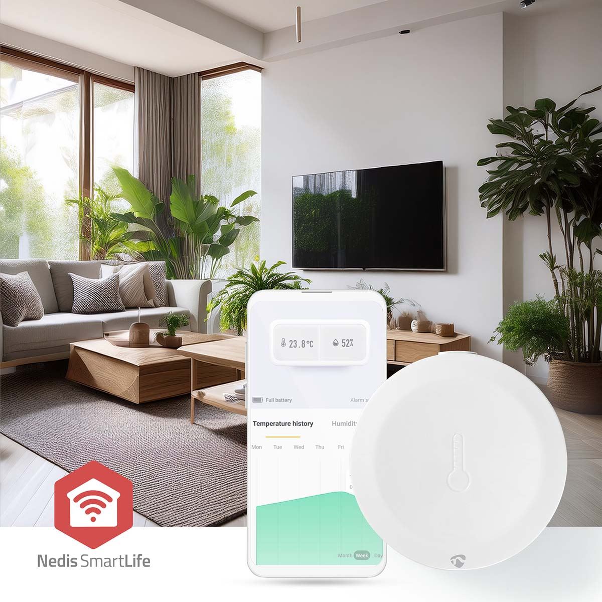 Nedis SmartLife Climate Sensor | Zigbee 3.0 | Battery Powered | Android™ / IOS | White