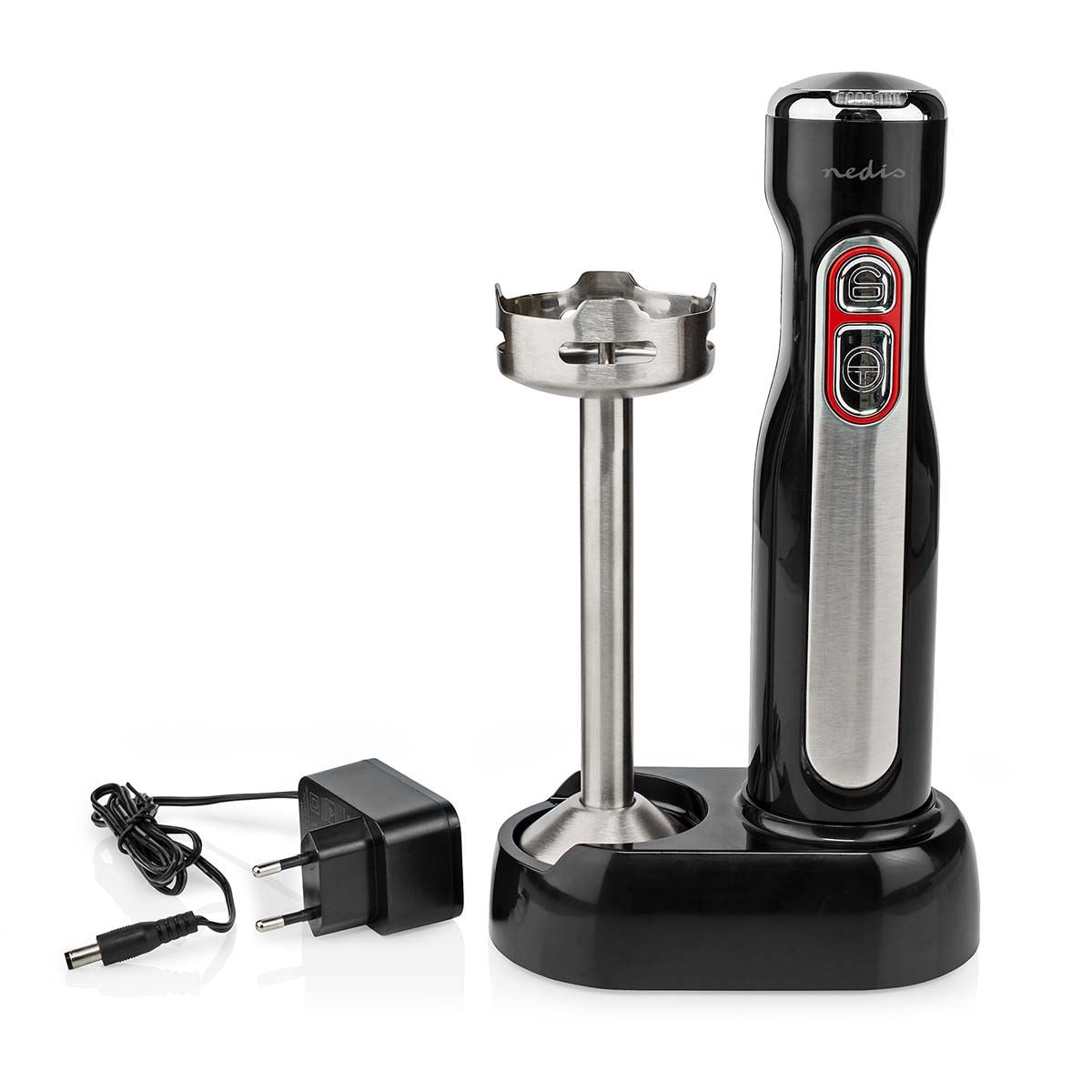 Nedis Hand Blender, 100W Cordless Handheld Stick Immersion Mixer with Stainless Steel Blades