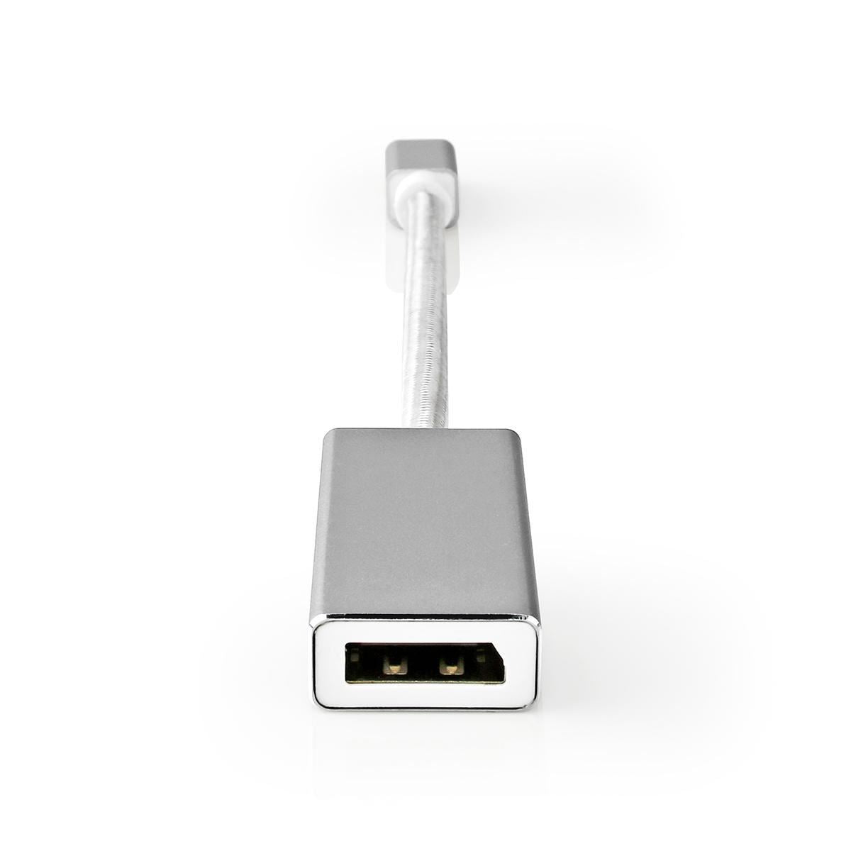 Nedis Mini DisplayPort Cable | DisplayPort 1.2 | Mini DisplayPort Male | DisplayPort Female | 21.6 Gbps | Gold Plated | 0.20 m | Round | Braided | Silver | Cover Window Box