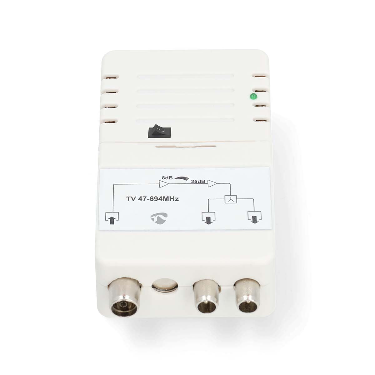 Nedis CATV Amplifier | Gain: 25 dB | 47 - 694 MHz | Number of outputs: 2 | Gain control | White