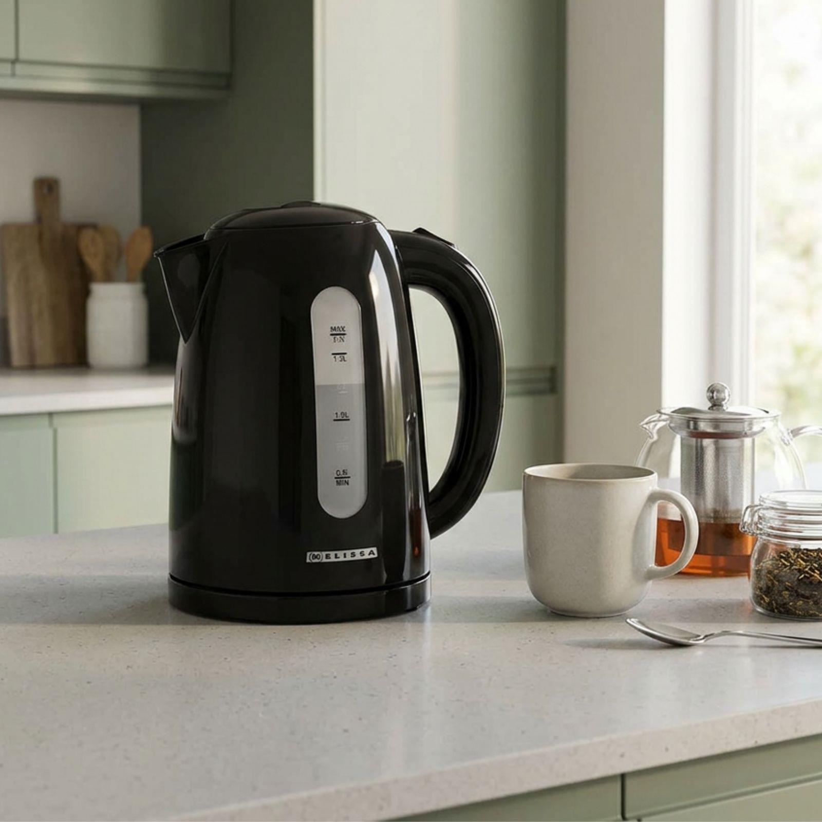 MELISSA 1.7L Electric Kettle with Quick Boil Time, Boil-Dry Protection, 360° Cordless Base, 2025W - Black