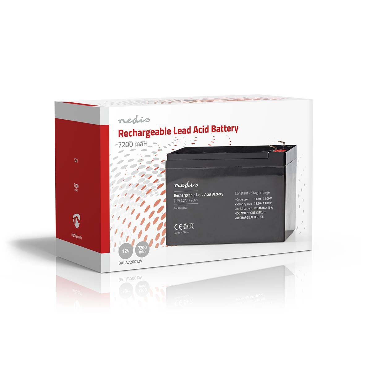 Nedis Battery | Lead-Acid | Rechargeable | 12 V | 7200 mAh