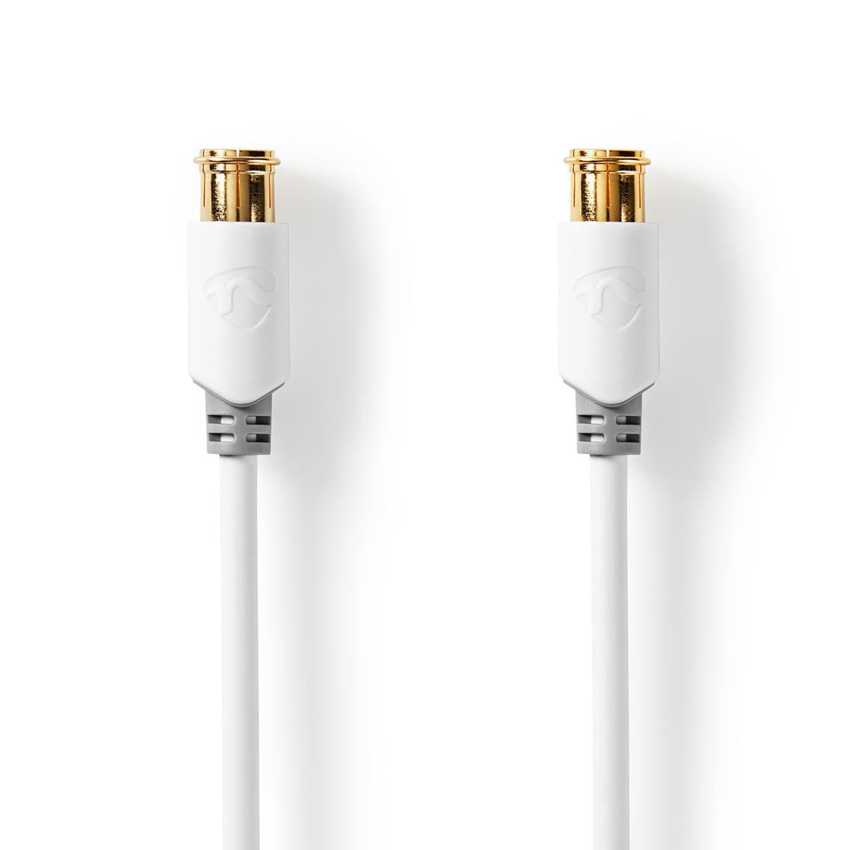 Nedis F Quick - F Quick Cables | F Male Quick | F Male Quick | Gold Plated | 75 Ohm | Double Shielded | 5.00 m | Round | PVC | White | Window Box