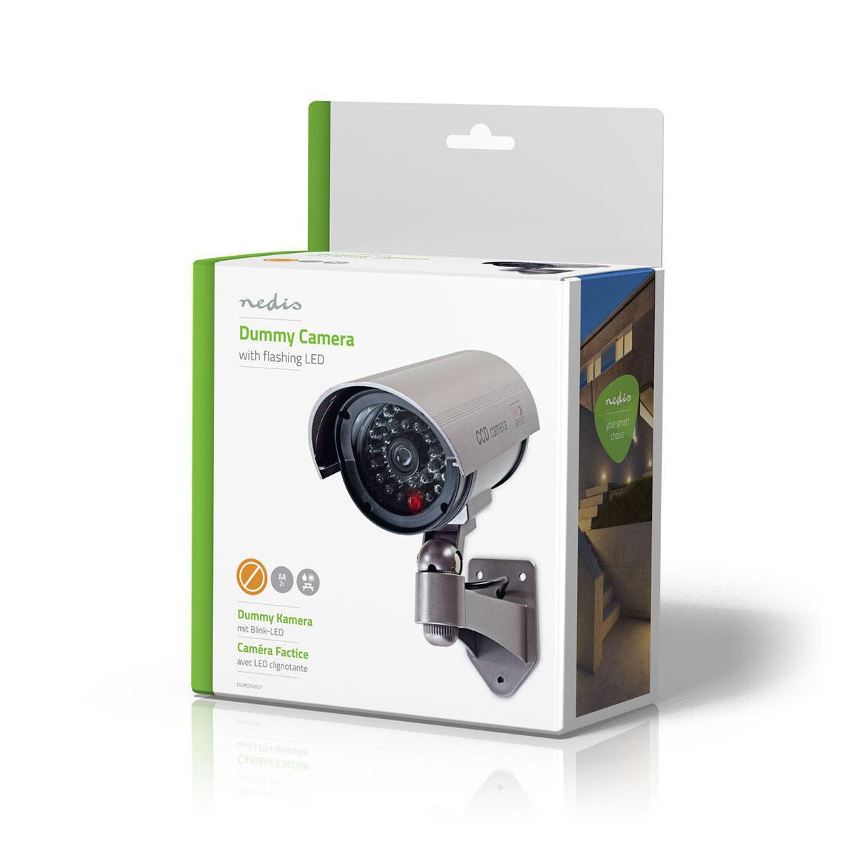 Nedis Dummy Security CCTV Fake Camera | Bullet | IP44 | Grey