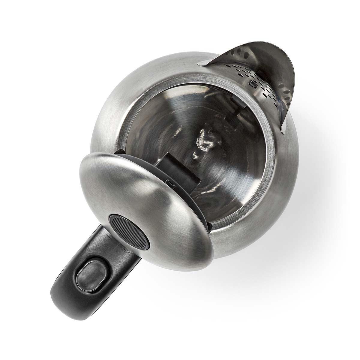 Nedis 1.7L Electric Kettle Cordless Silver 2200W Boil Dry Protection Auto Switch Off