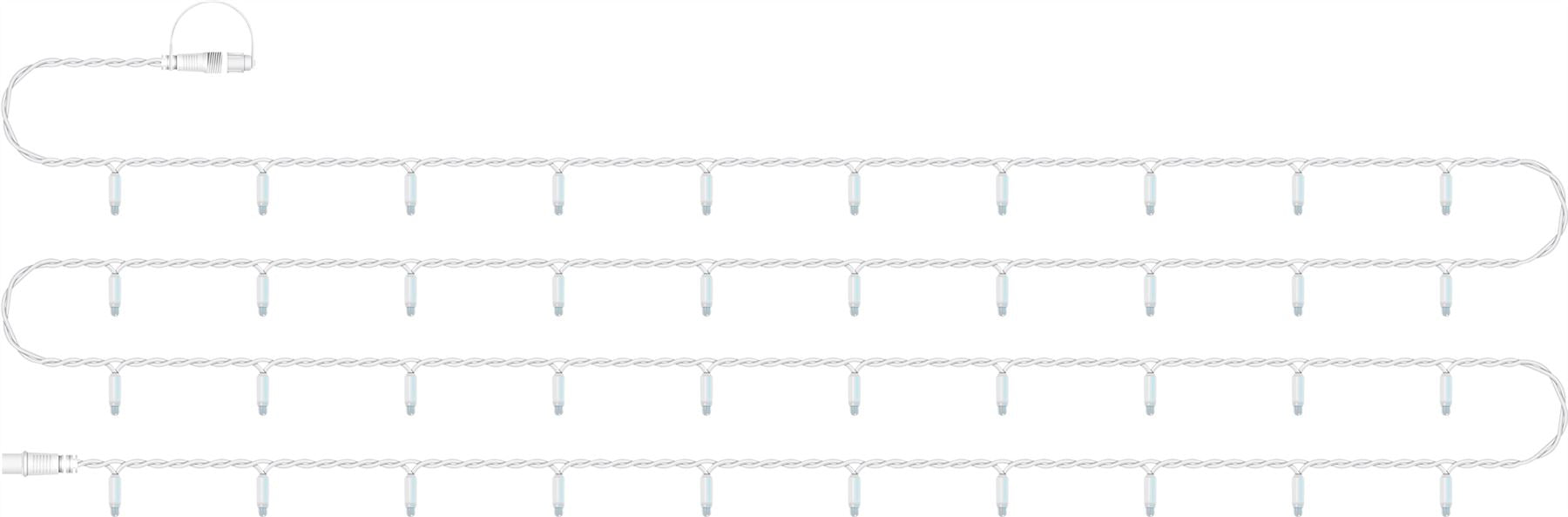 5m Easy-Connect Warm White 40 LED String Lights With Interconnectable White Rubber Cable