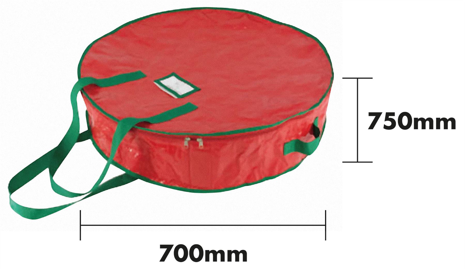 Large Christmas Wreath Storage Bag for up to 70cm Wreath - Red